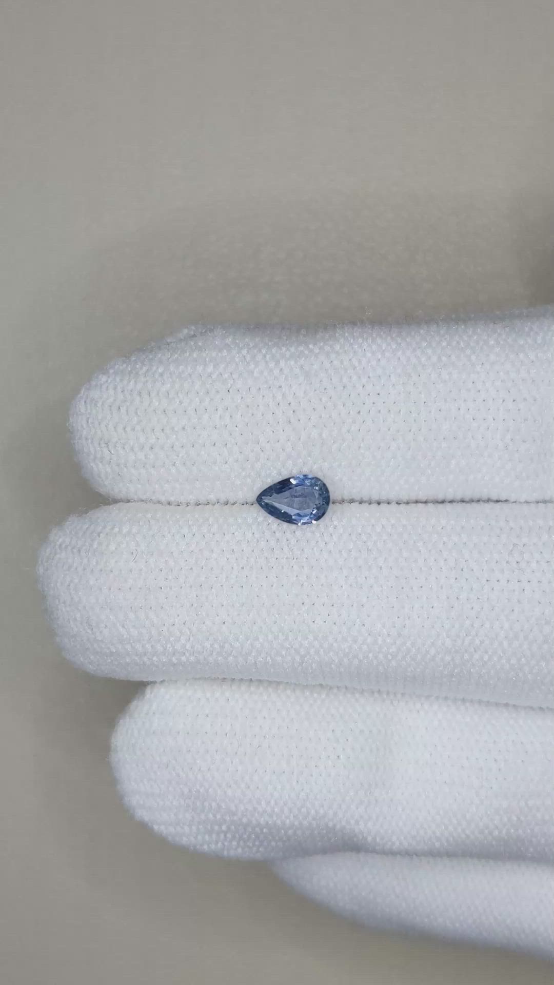 0.45 Ct. Blue Sapphire from Ceylon (Sri Lanka) Size Video
