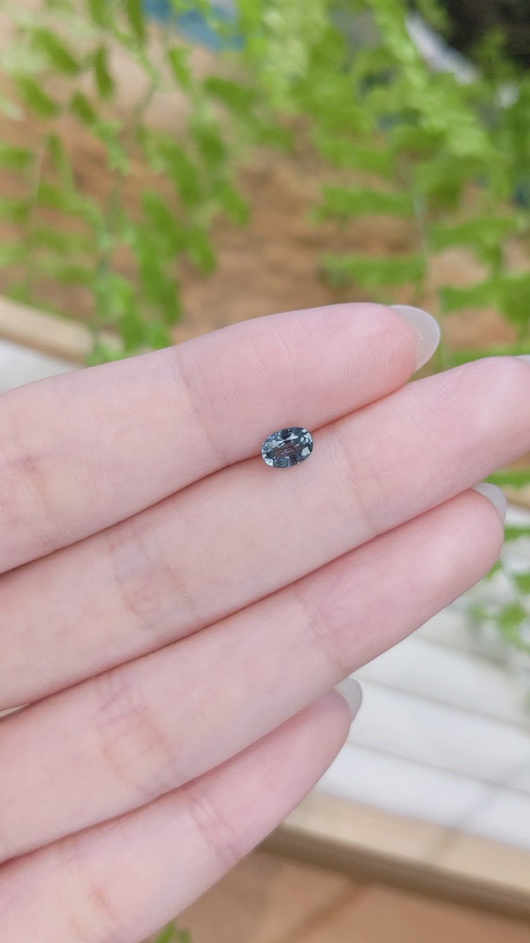 0.51 Ct. Greyish Blue Sapphire from Ceylon (Sri Lanka) Size Video