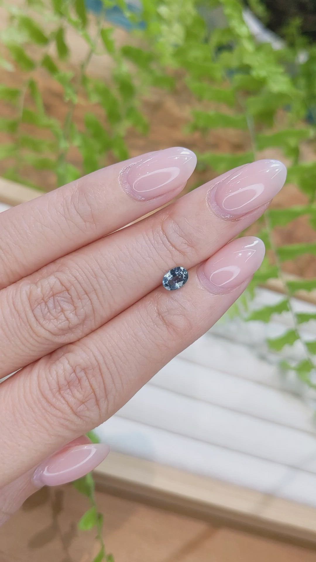 0.51 Ct. Greyish Blue Sapphire from Ceylon (Sri Lanka) Size Video