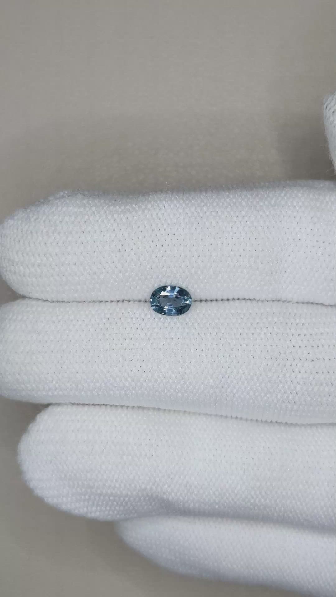 0.51 Ct. Greyish Blue Sapphire from Ceylon (Sri Lanka) Size Video