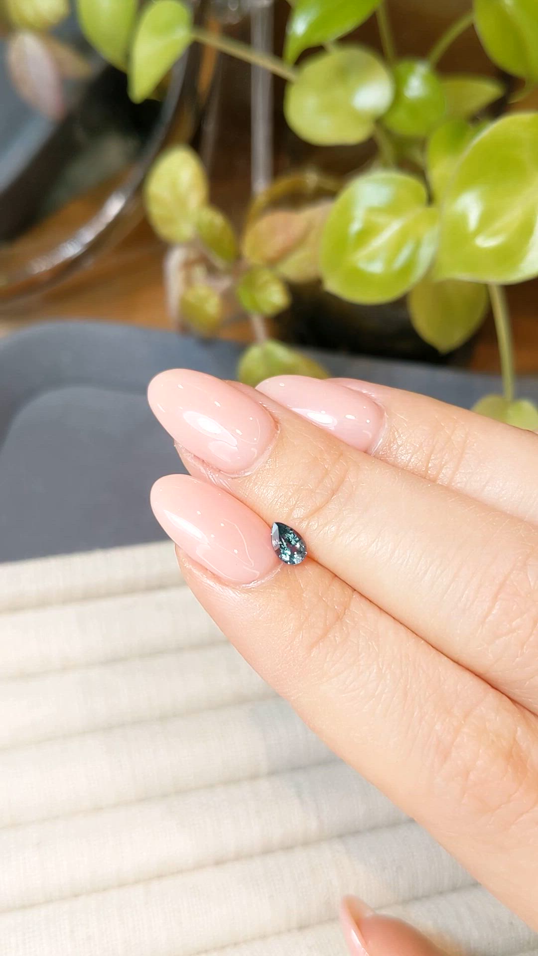 0.50 Ct. Greenish Blue Sapphire from Ceylon (Sri Lanka) Size Video