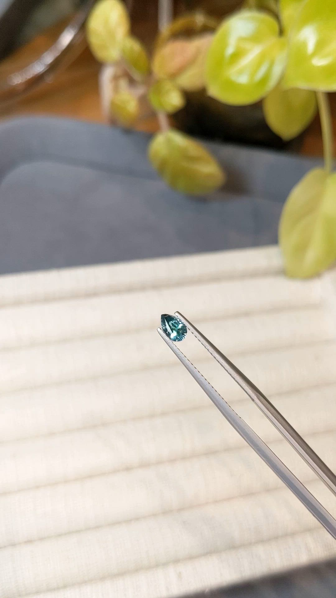 0.50 Ct. Greenish Blue Sapphire from Ceylon (Sri Lanka) Size Video