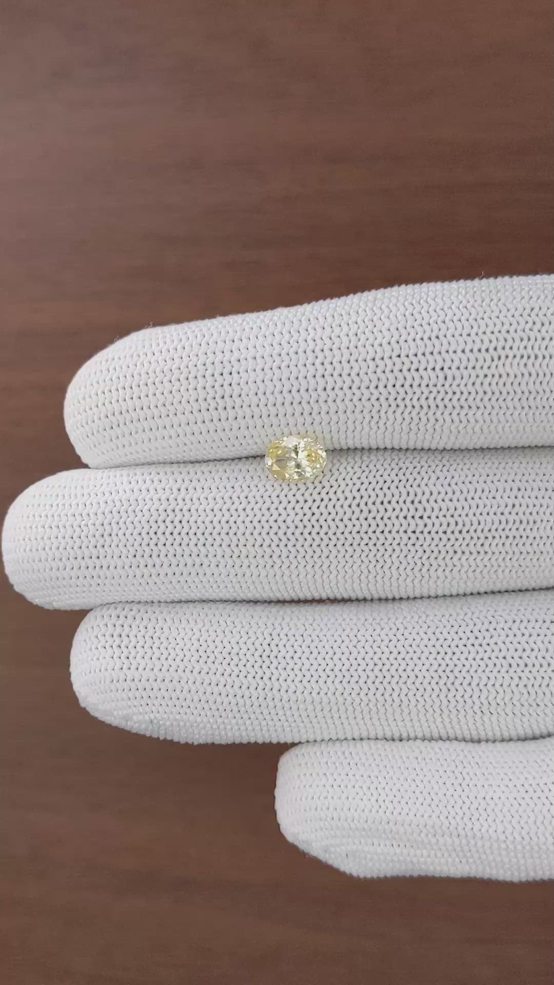 1.06 Ct. Yellow Sapphire from Ceylon (Sri Lanka) Size Video