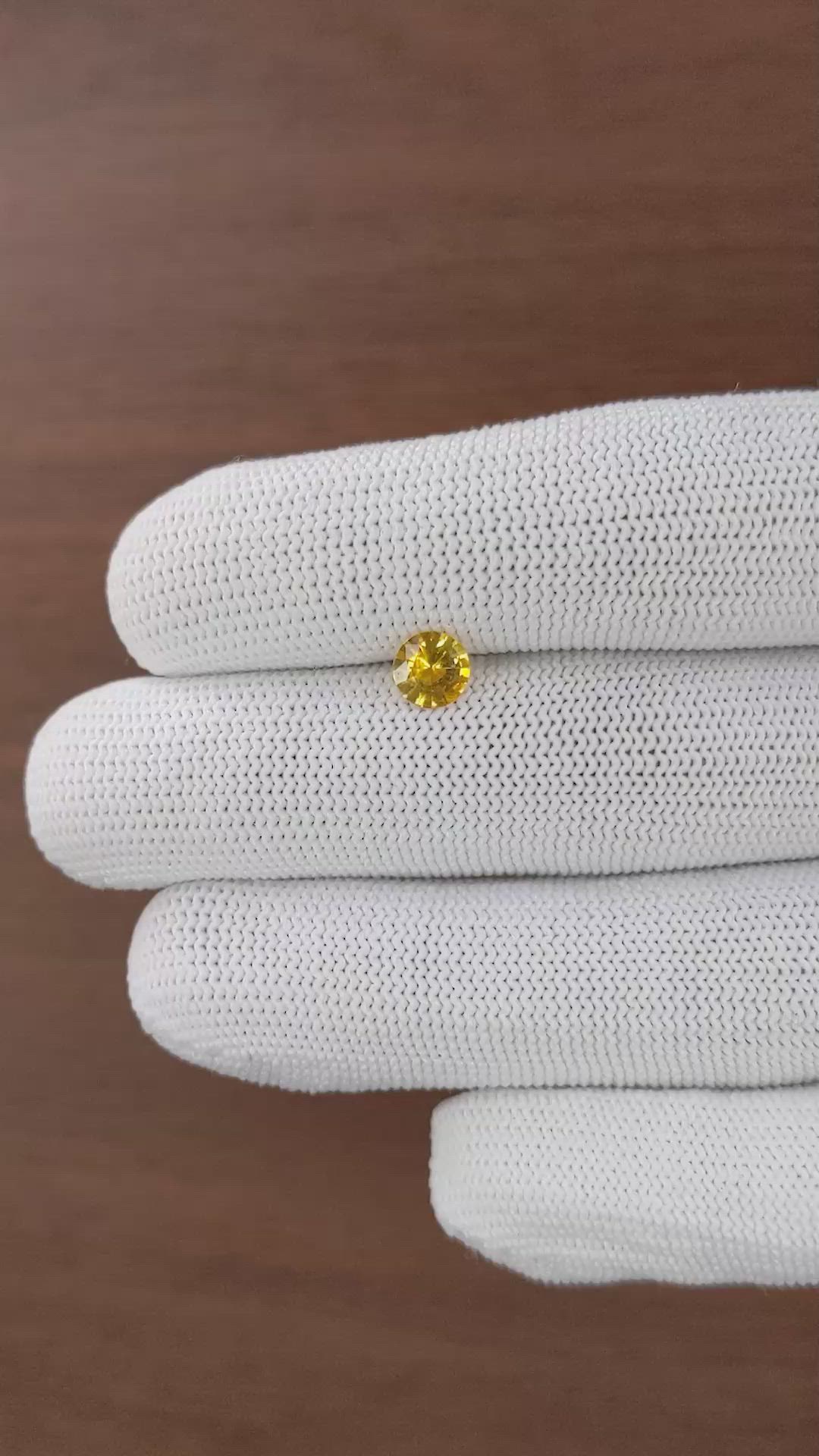 0.79 Ct. Yellow Sapphire from Ceylon (Sri Lanka) Size Video