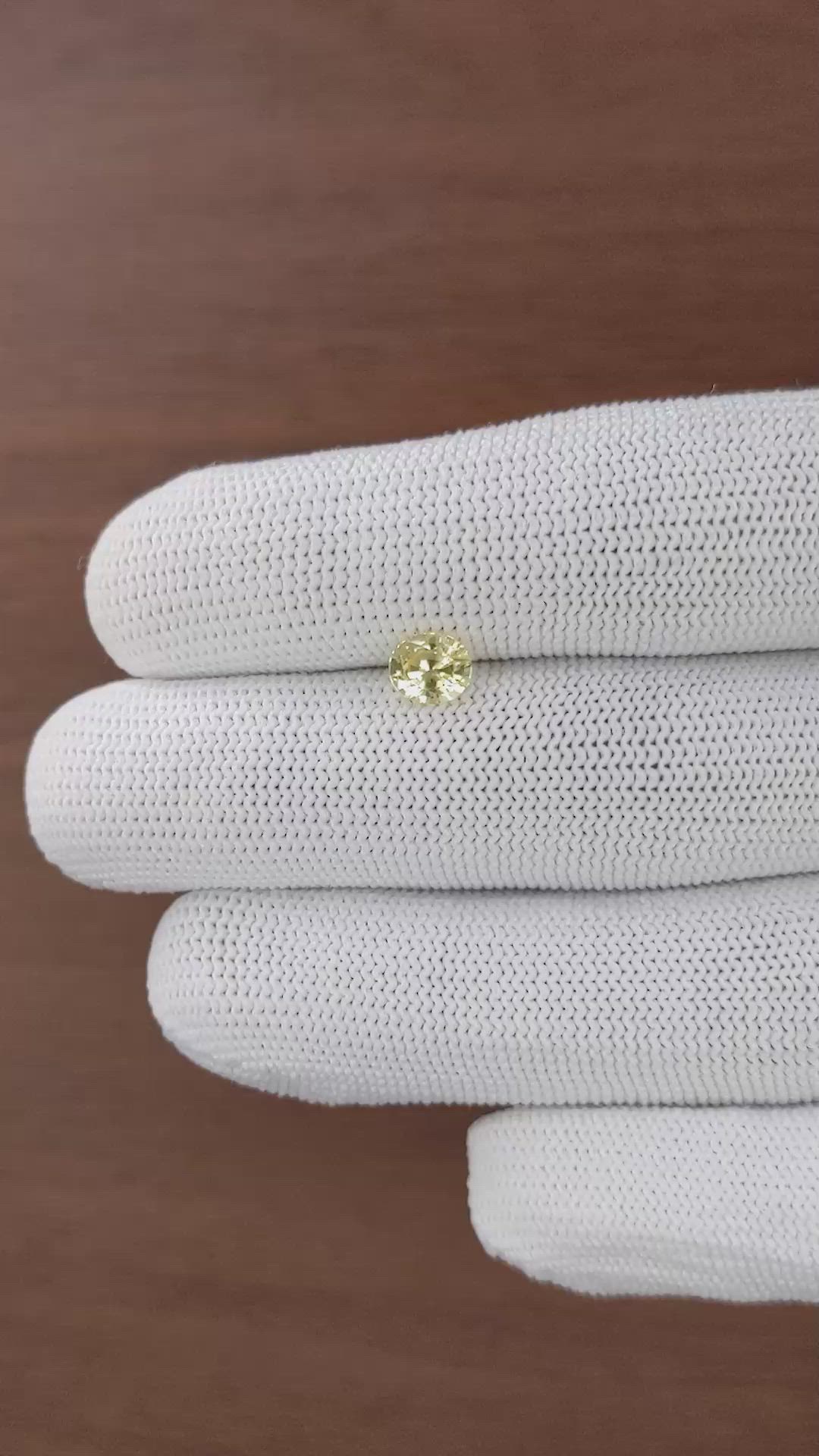 1.12 Ct. Yellow Sapphire from Ceylon (Sri Lanka) Size Video
