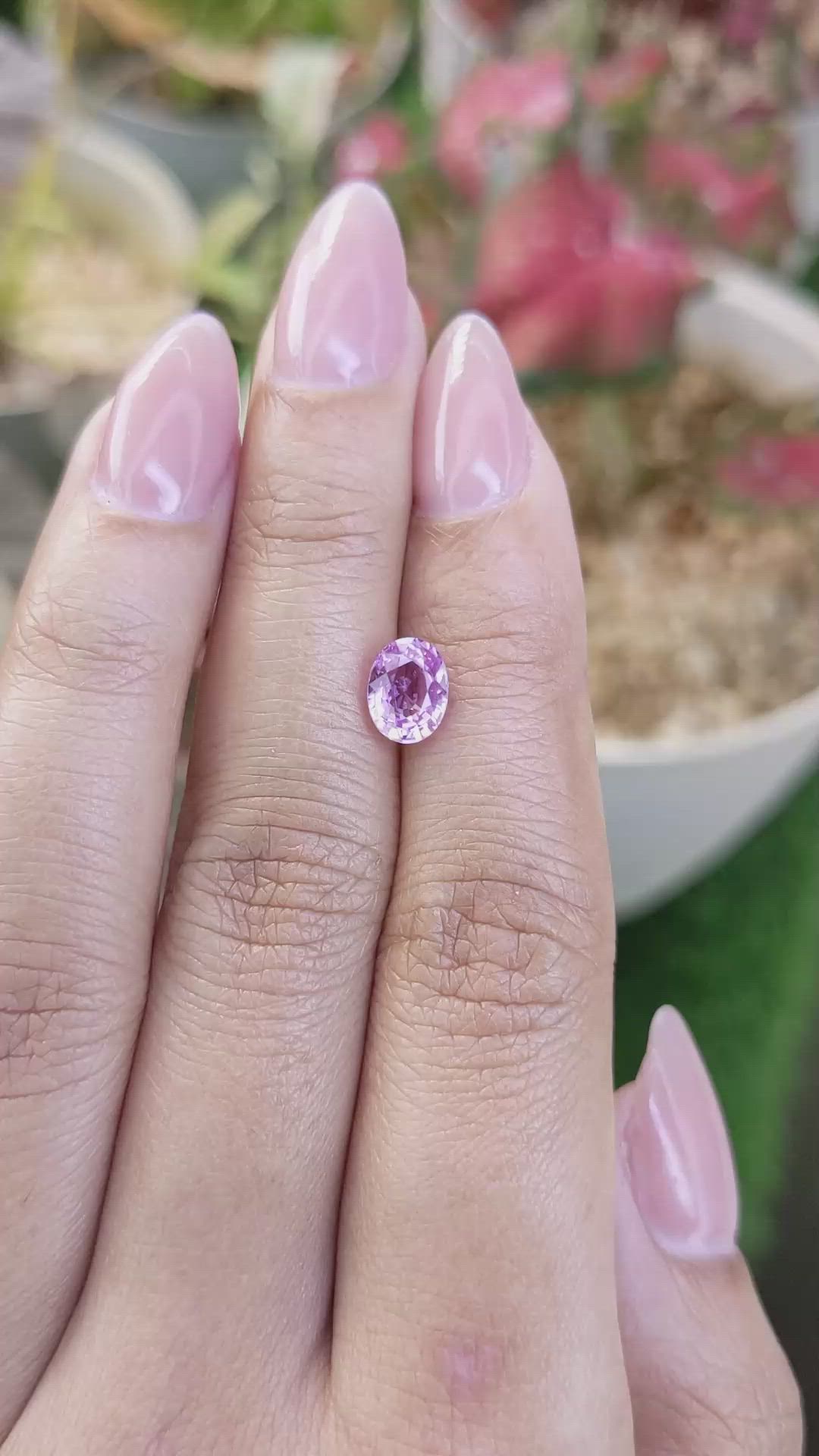 1.49 Ct. Pinkish Purple Sapphire from Ceylon (Sri Lanka) Size Video