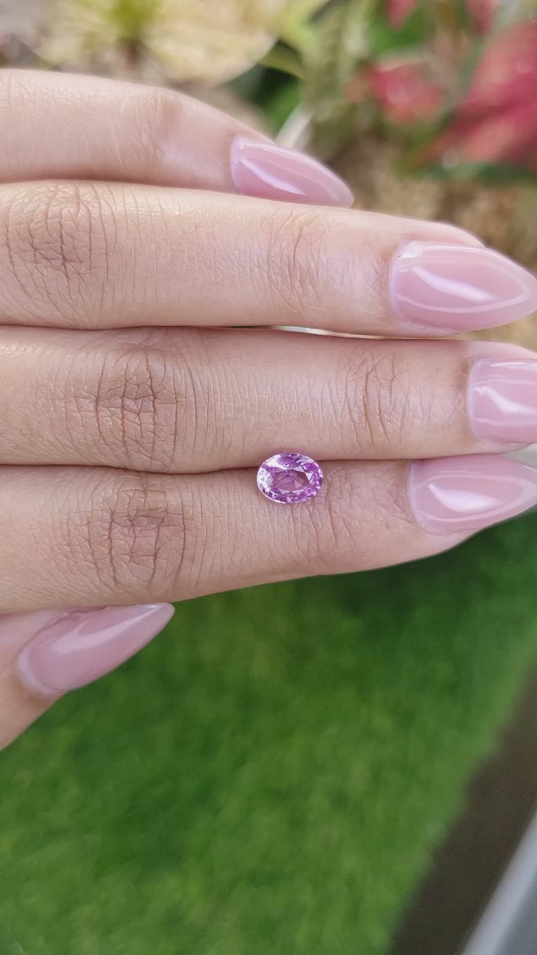 1.49 Ct. Pinkish Purple Sapphire from Ceylon (Sri Lanka) Size Video