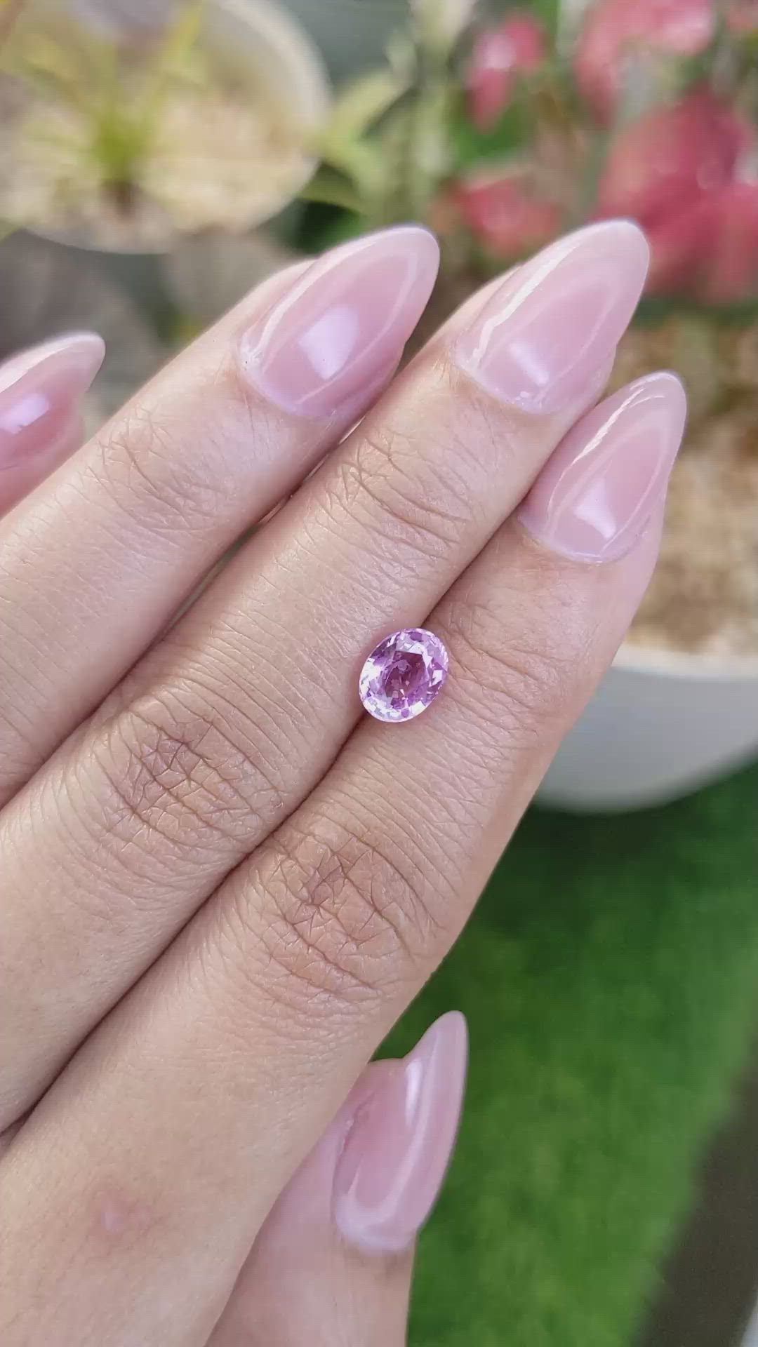 1.49 Ct. Pinkish Purple Sapphire from Ceylon (Sri Lanka) Size Video