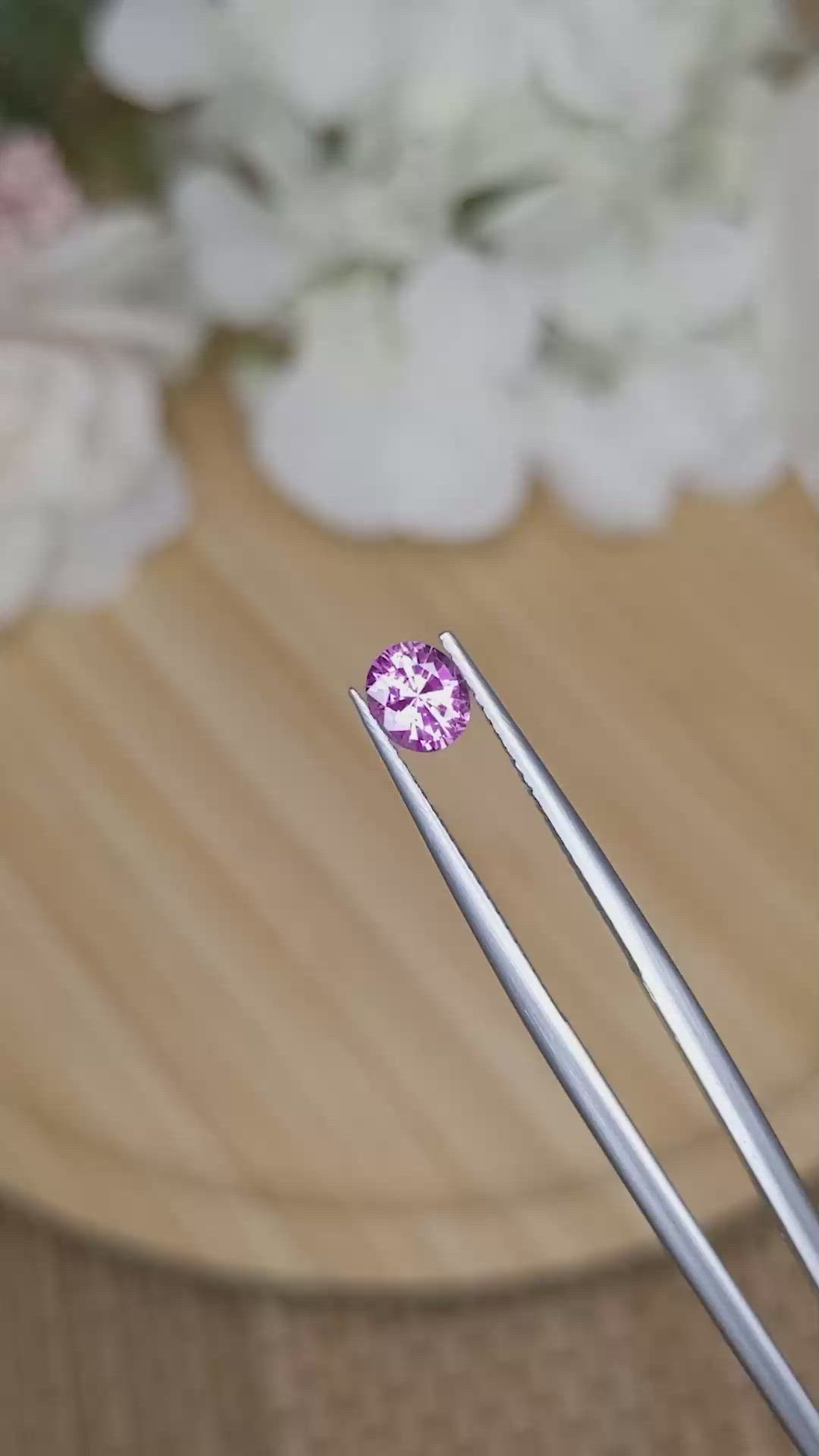 0.72 Ct. Purplish Pink Sapphire from Ceylon (Sri Lanka) Size Video
