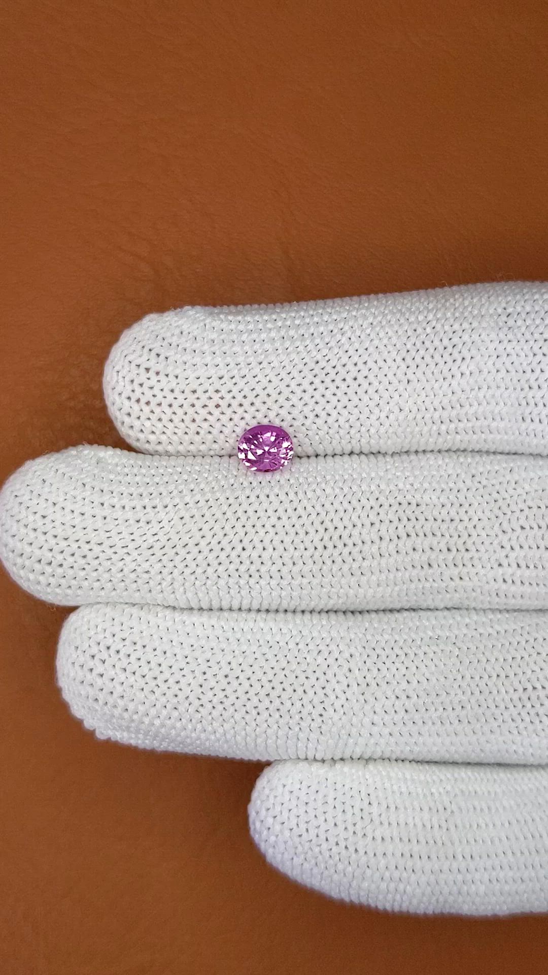0.72 Ct. Purplish Pink Sapphire from Ceylon (Sri Lanka) Size Video