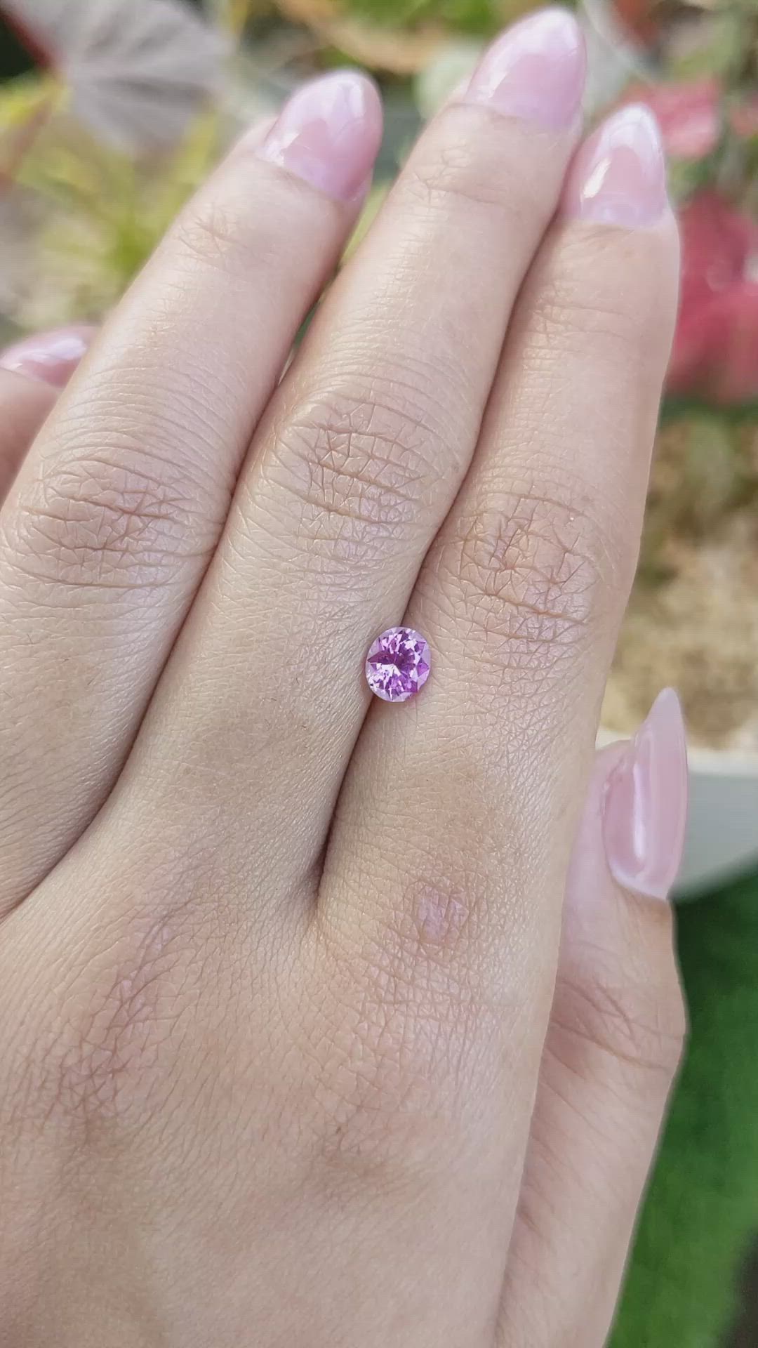 0.72 Ct. Purplish Pink Sapphire from Ceylon (Sri Lanka) Size Video