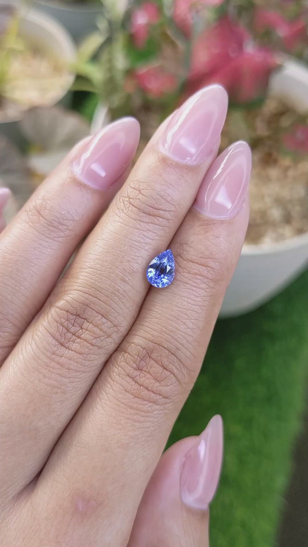 1.30 Ct. Blue Sapphire from Ceylon (Sri Lanka) Size Video