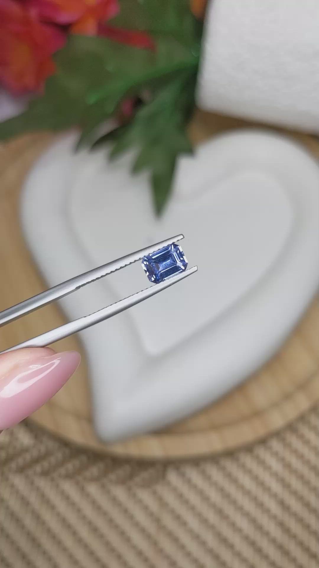 1.30 Ct. Blue Sapphire from Ceylon (Sri Lanka) Size Video