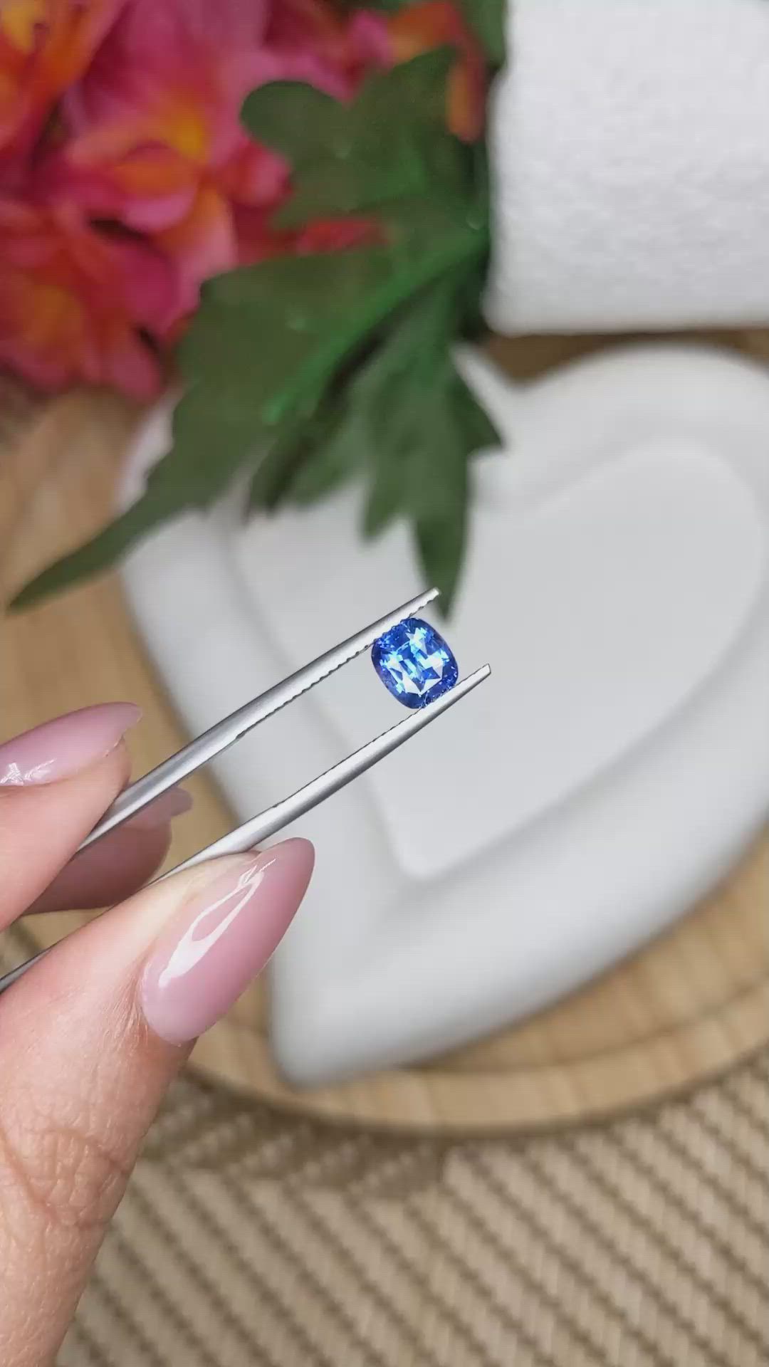 1.63 Ct. Blue Sapphire from Ceylon (Sri Lanka) Size Video