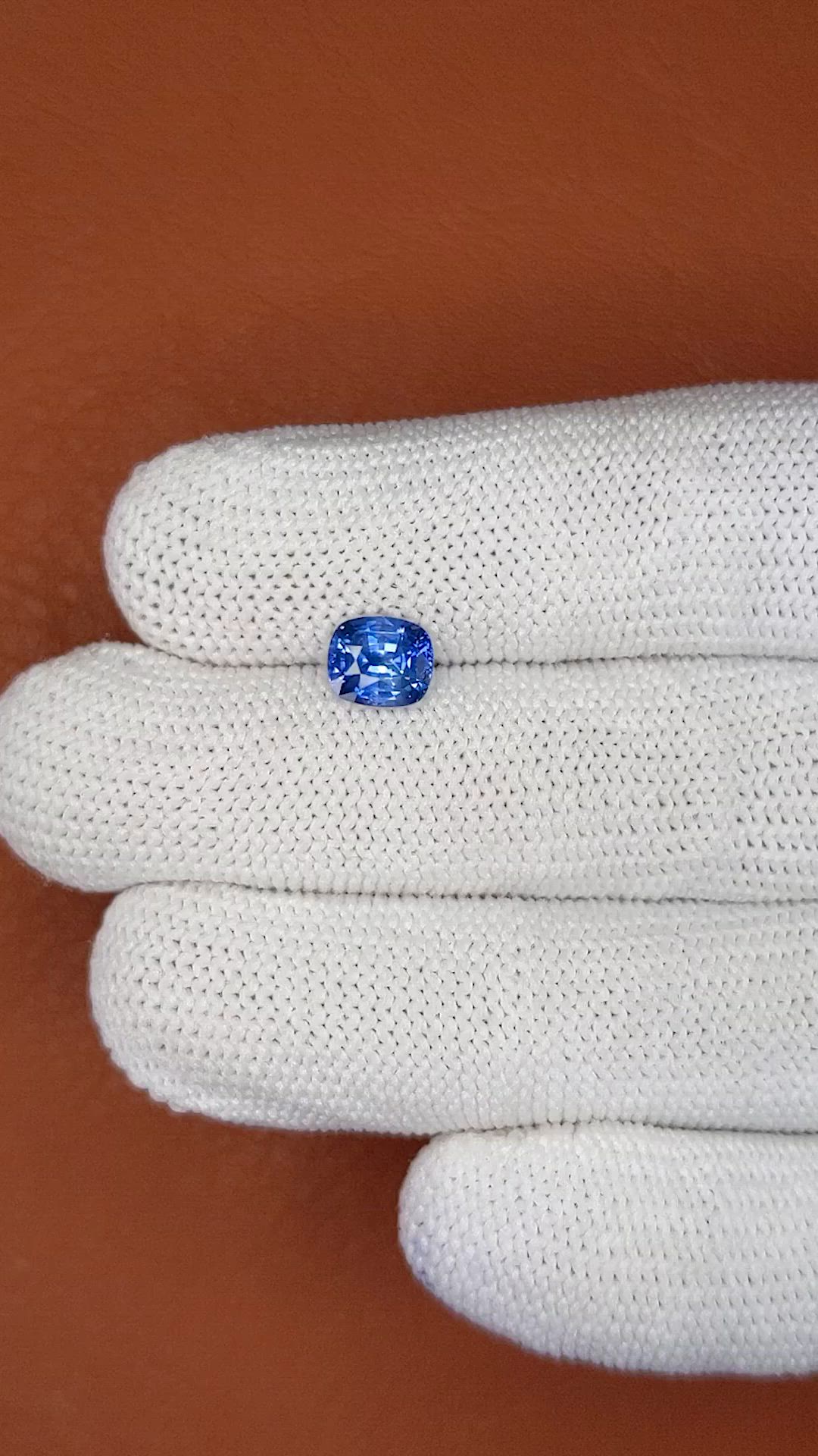 1.63 Ct. Blue Sapphire from Ceylon (Sri Lanka) Size Video