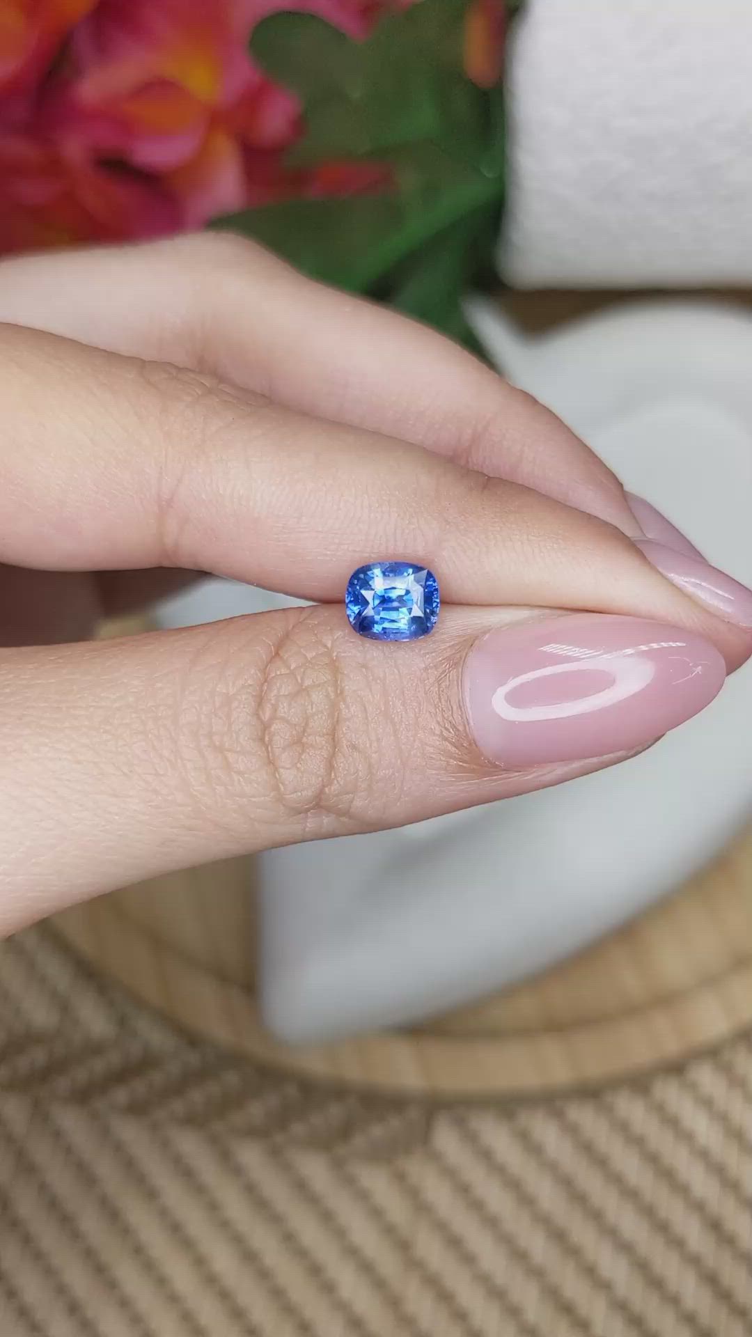 1.63 Ct. Blue Sapphire from Ceylon (Sri Lanka) Size Video