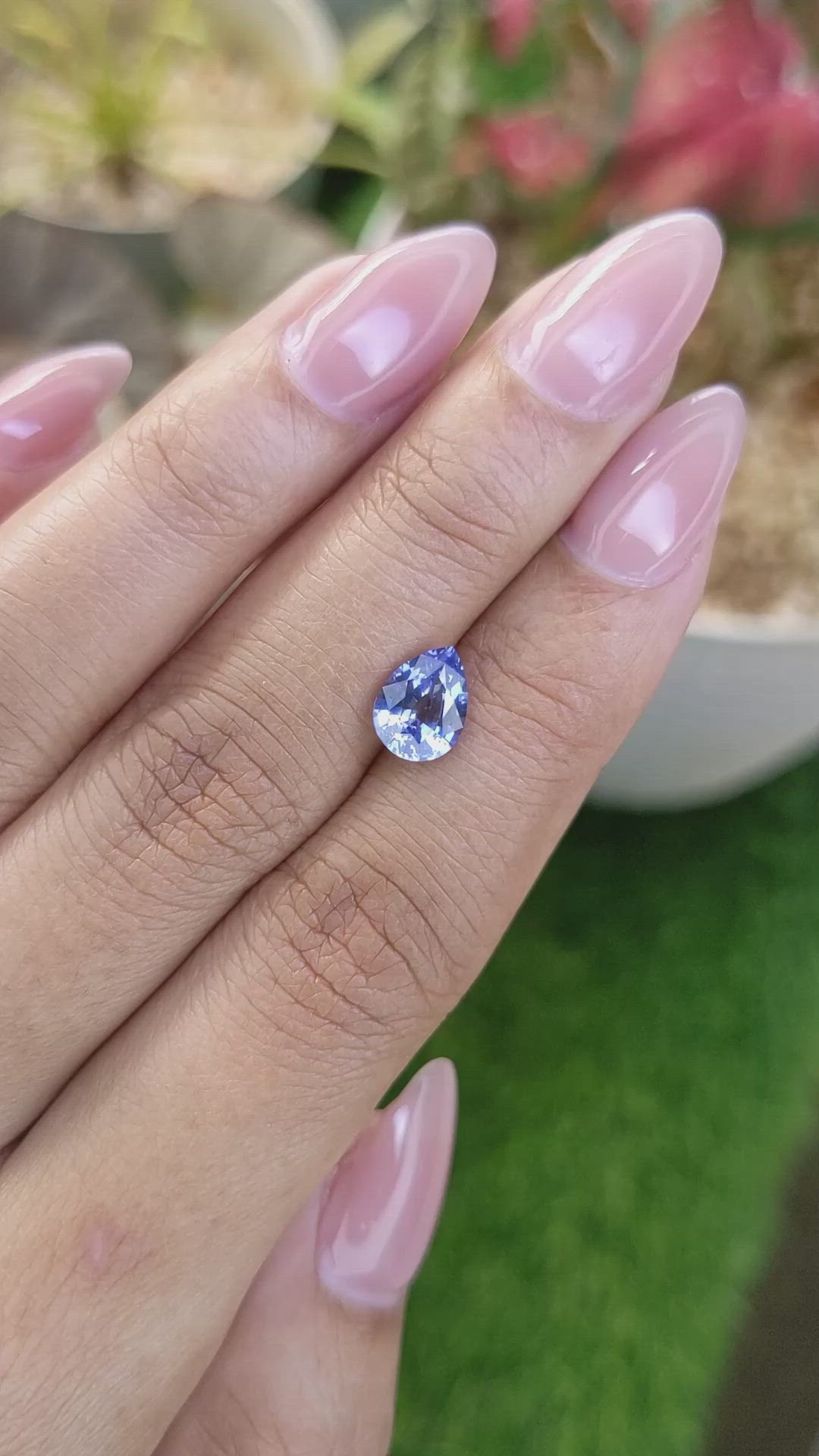 1.63 Ct. Blue Sapphire from Ceylon (Sri Lanka) Size Video