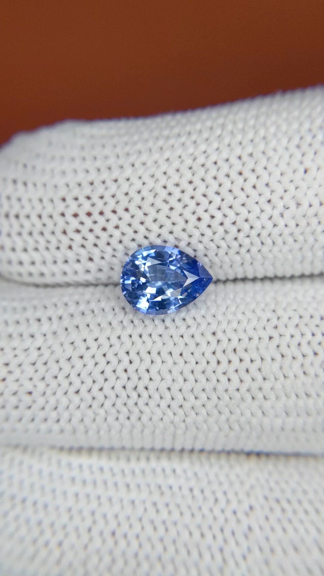 1.63 Ct. Blue Sapphire from Ceylon (Sri Lanka) Size Video