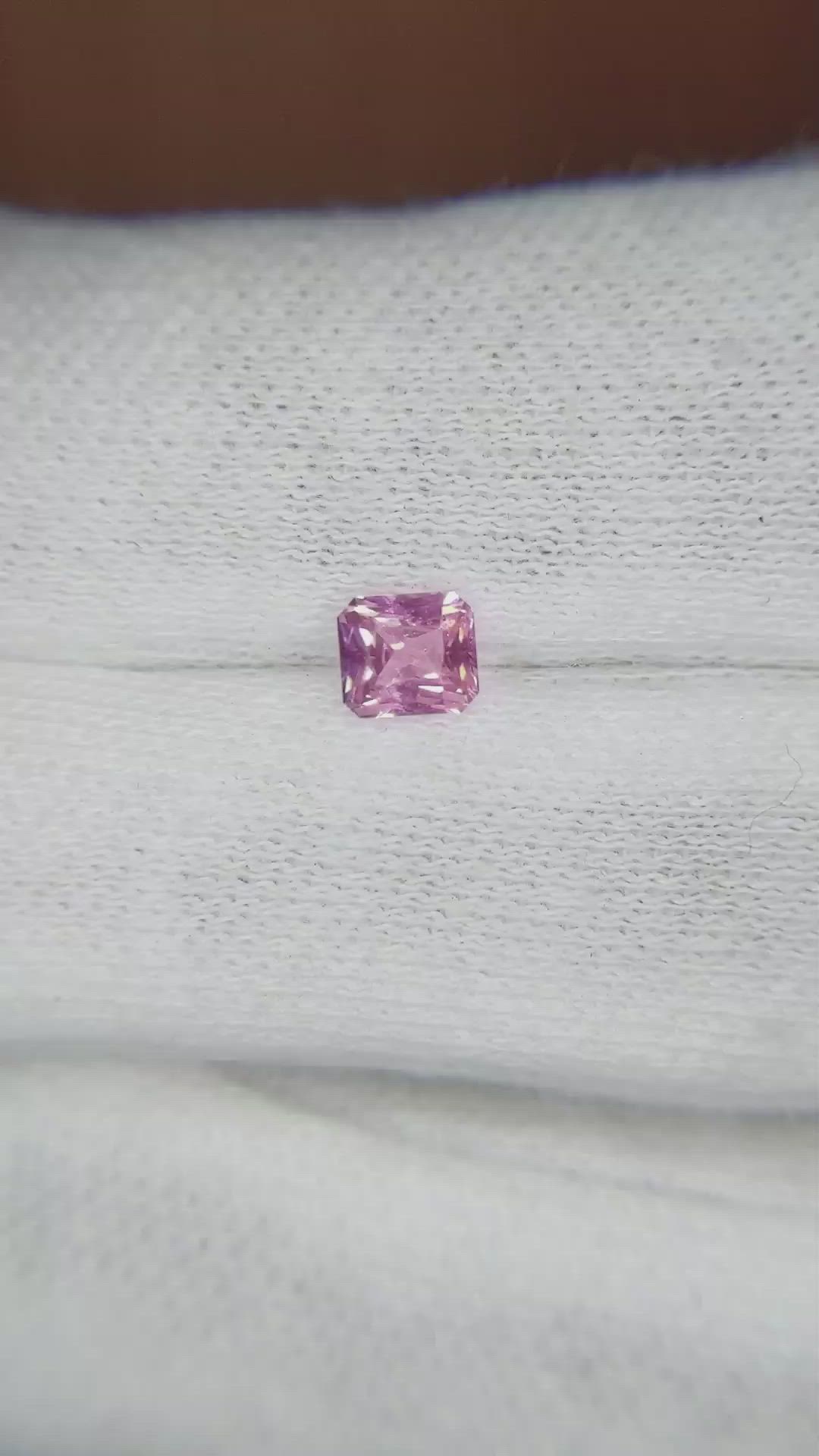 0.53 Ct. Pink Sapphire from Ceylon (Sri Lanka) Size Video