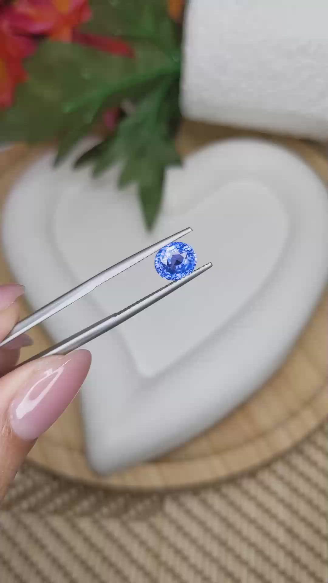 2.09 Ct. Blue Sapphire from Ceylon (Sri Lanka) Size Video