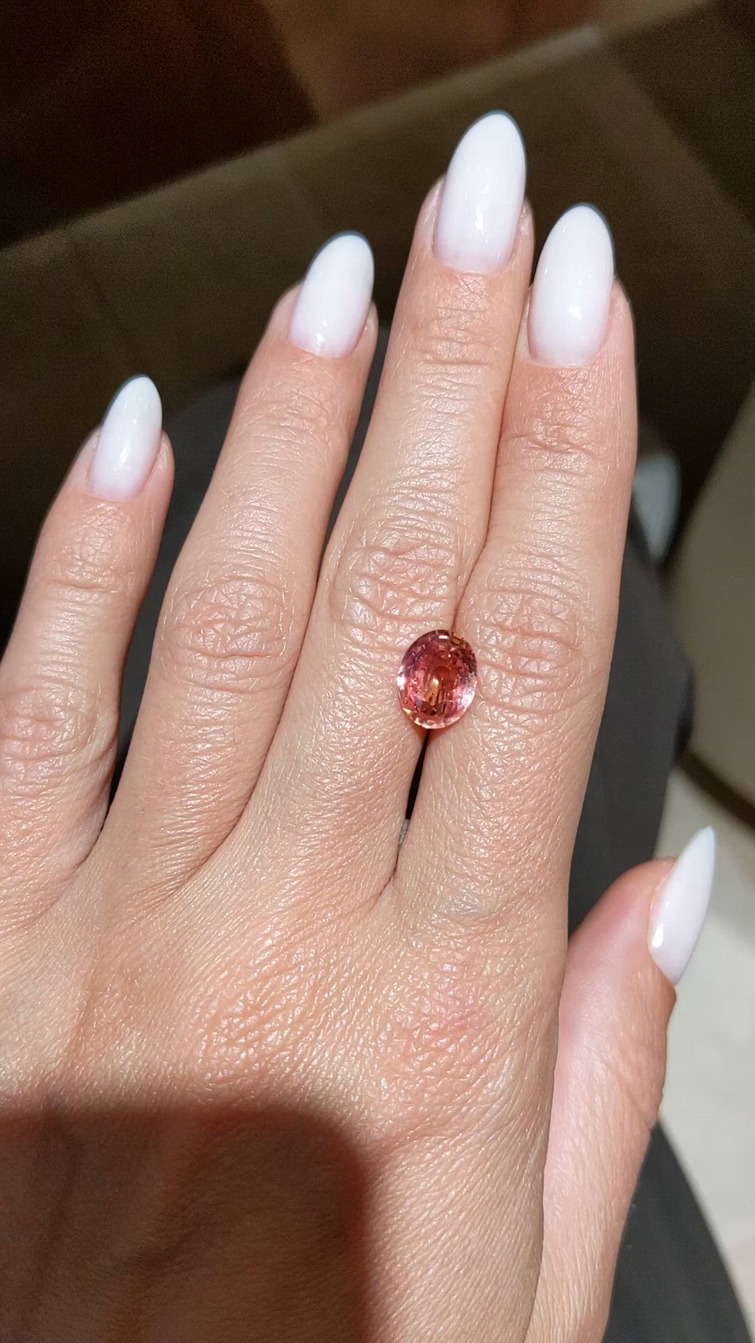 4.12 Ct. Padparadscha Sapphire from Ceylon (Sri Lanka) Size Video