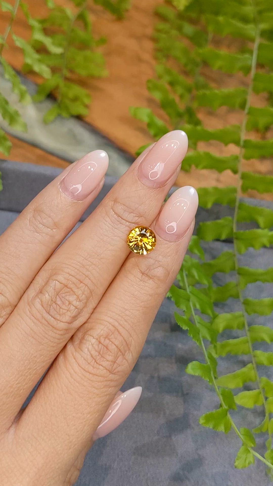 1.86 Ct. Orangish Yellow Sapphire from Ceylon (Sri Lanka) Size Video