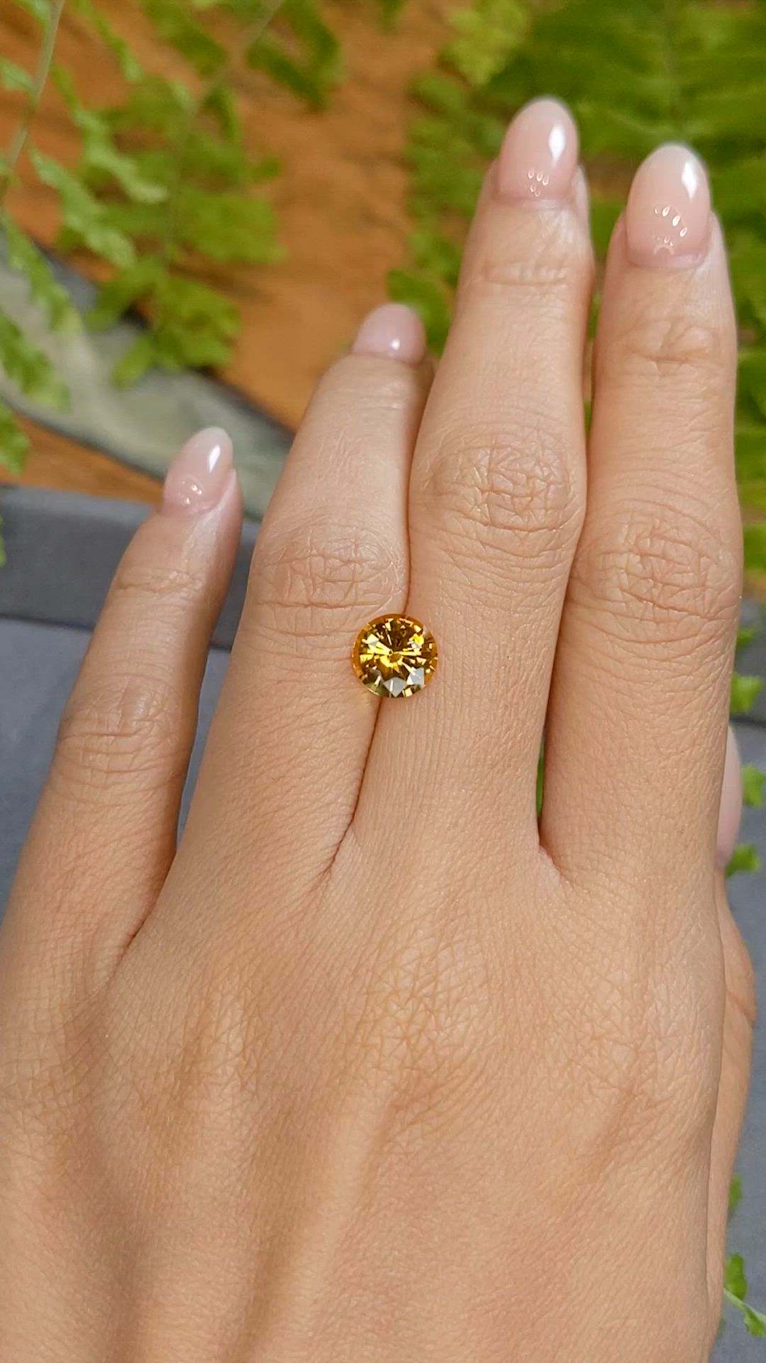 1.86 Ct. Orangish Yellow Sapphire from Ceylon (Sri Lanka) Size Video