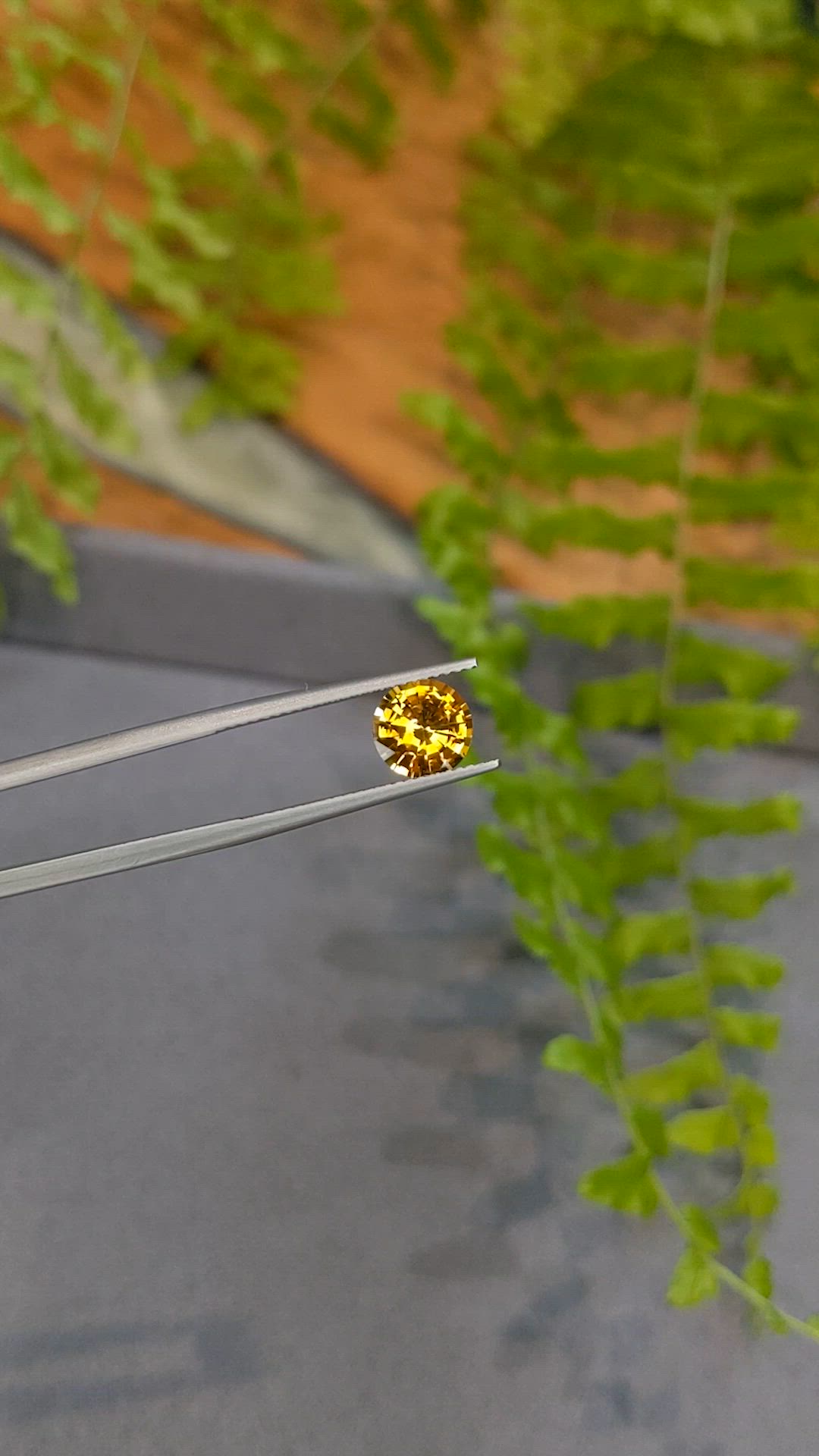 1.86 Ct. Orangish Yellow Sapphire from Ceylon (Sri Lanka) Size Video