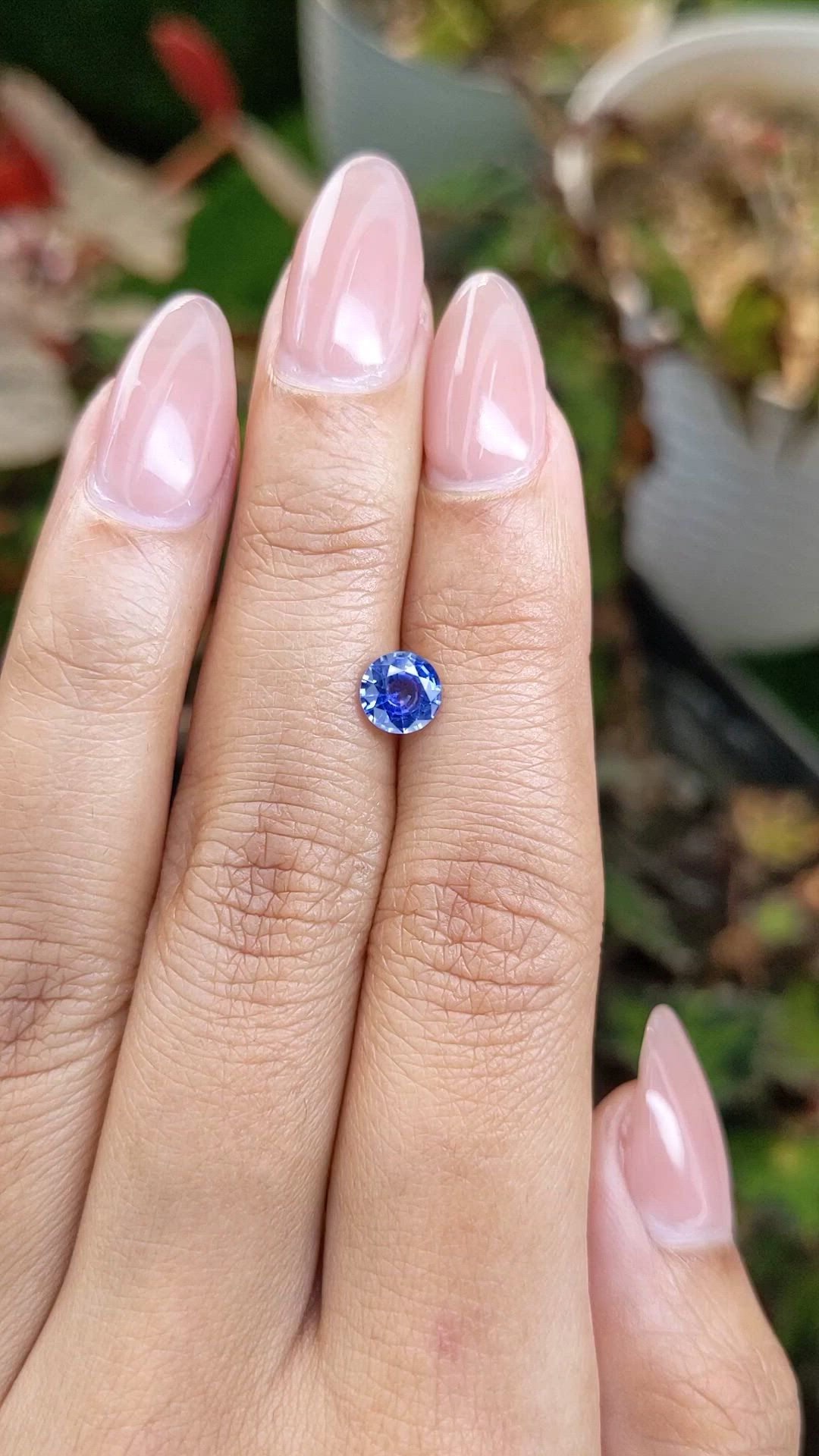 0.84 Ct. Blue Sapphire from Ceylon (Sri Lanka) Size Video