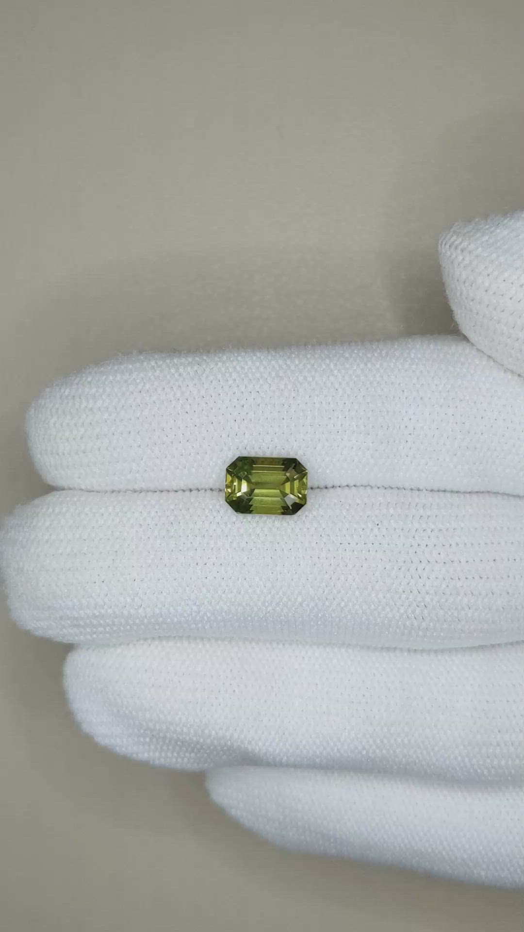 2.49 Ct. Yellowish Green Sapphire from Madagascar Size Video