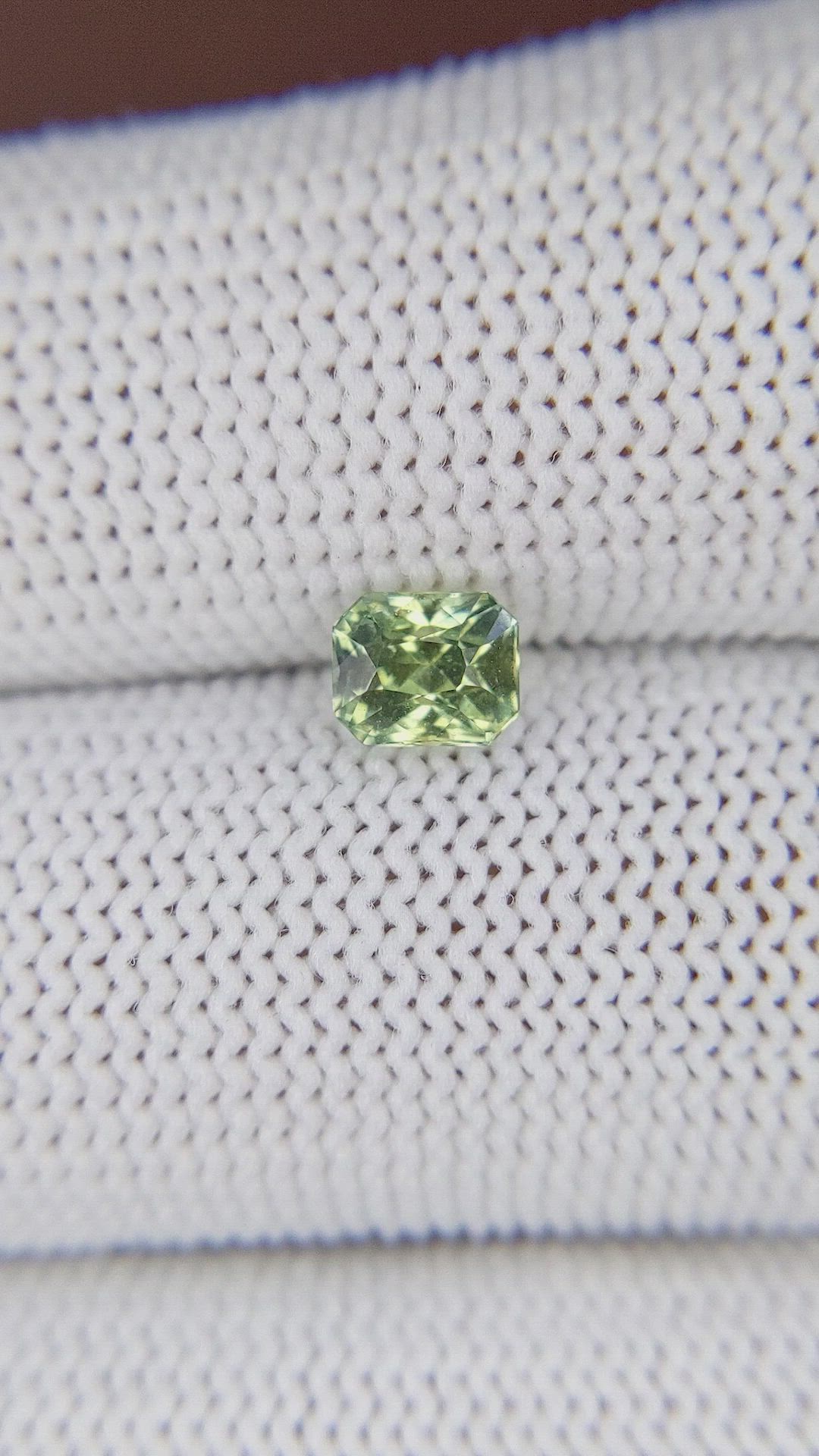 0.97 Ct. Yellowish Green Sapphire from Madagascar Size Video