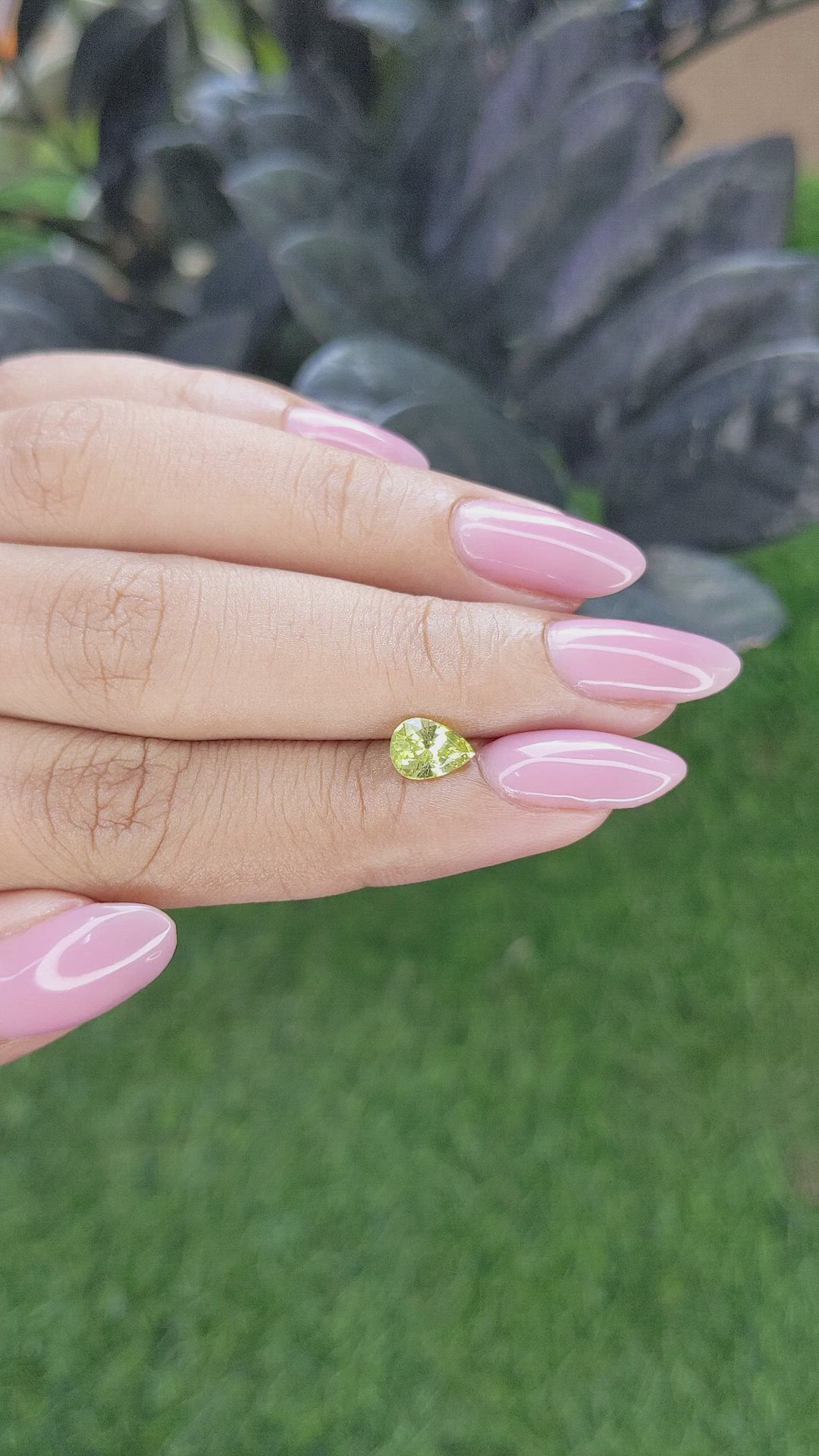 0.99 Ct. Greenish Yellow Sapphire from Madagascar Size Video