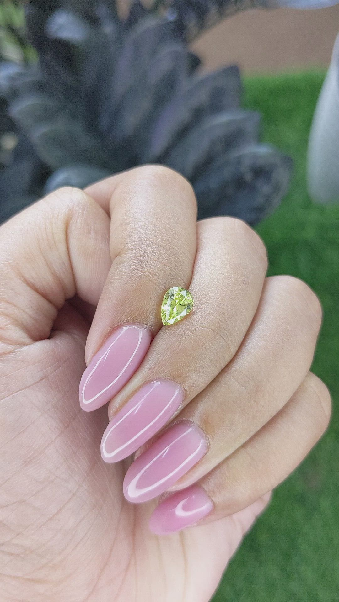 0.99 Ct. Greenish Yellow Sapphire from Madagascar Size Video