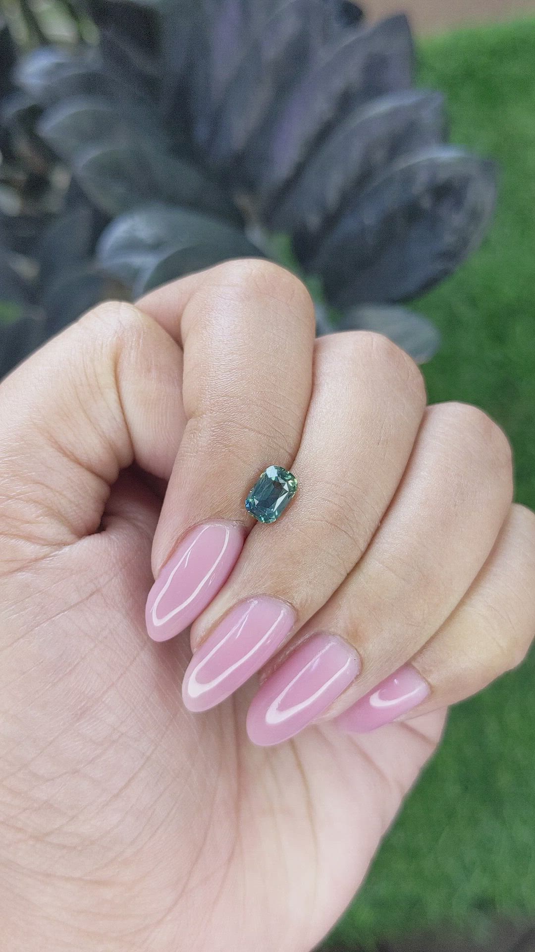 1.03 Ct. Bluish Green Sapphire from Madagascar Size Video