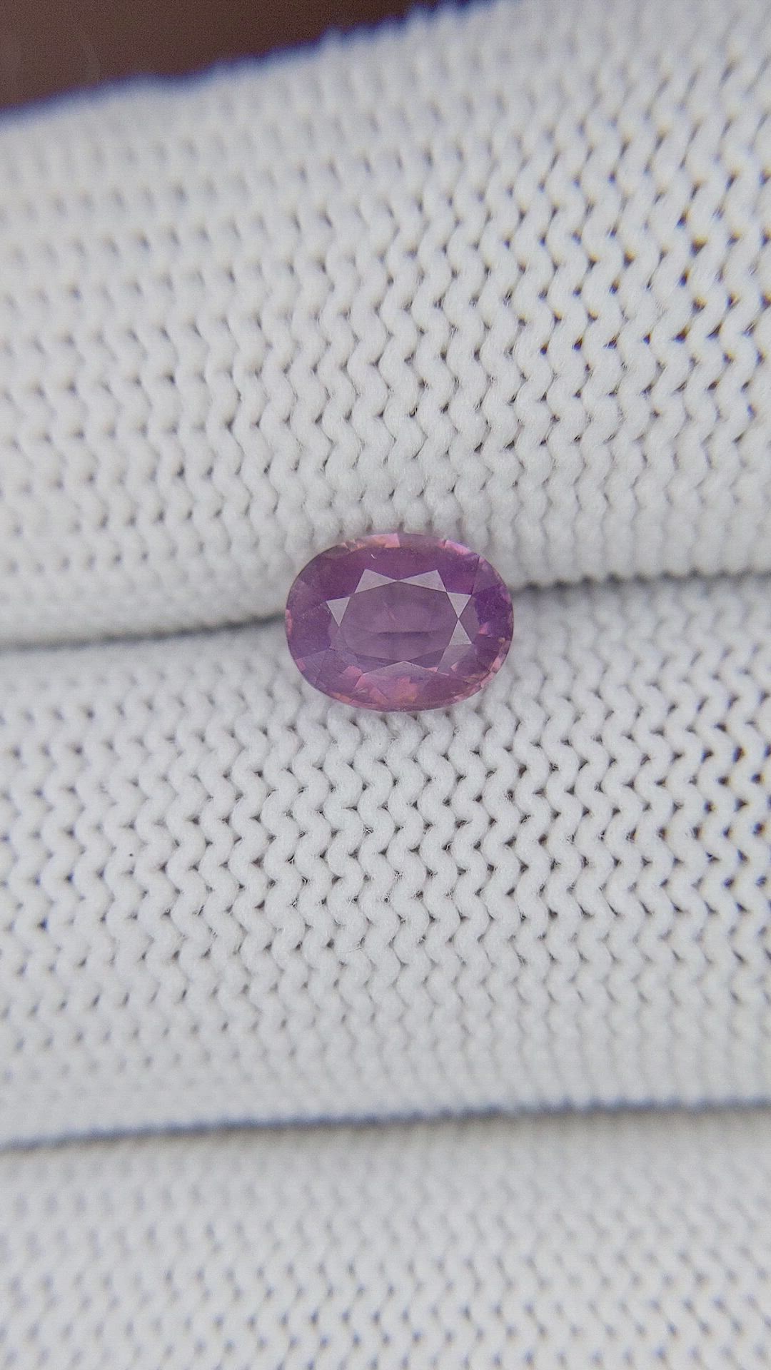 1.11 Ct. Pinkish Purple Sapphire from Ceylon (Sri Lanka) Size Video