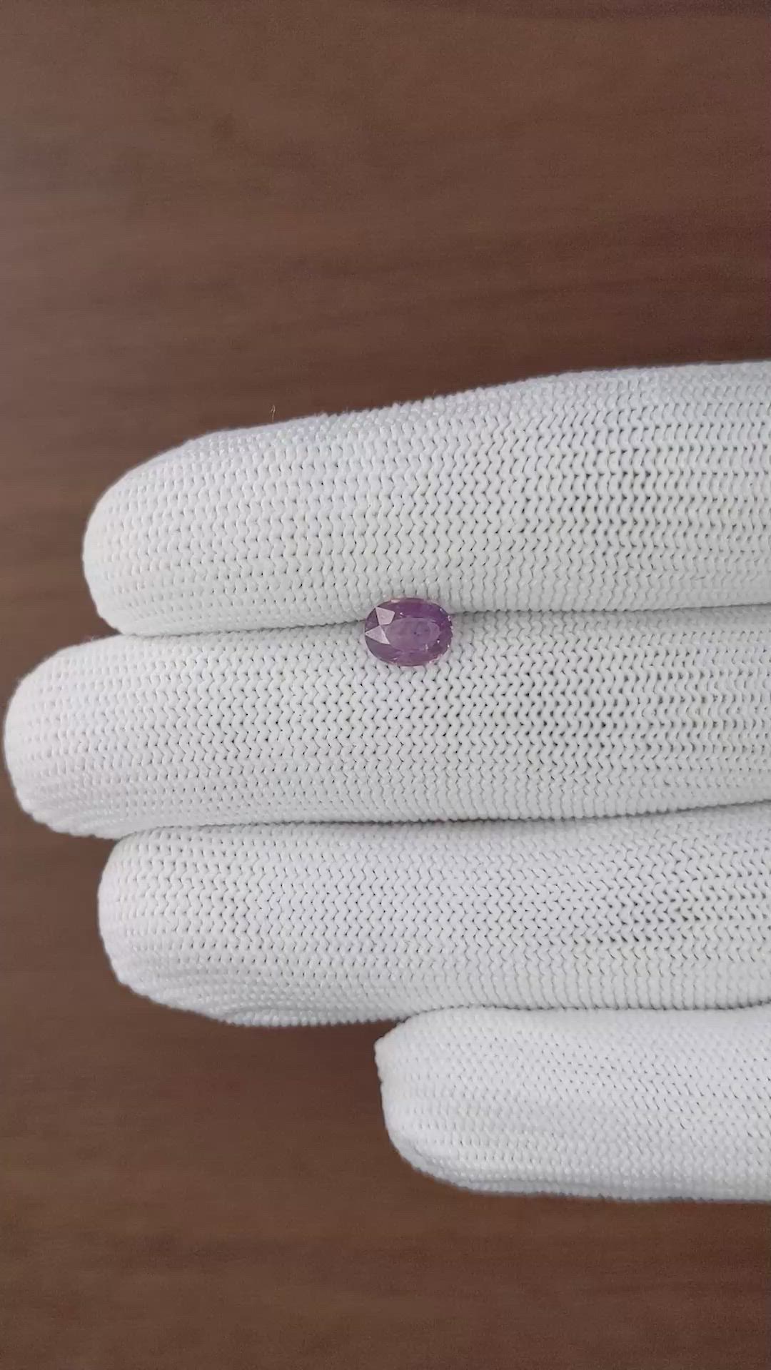 1.11 Ct. Pinkish Purple Sapphire from Ceylon (Sri Lanka) Size Video