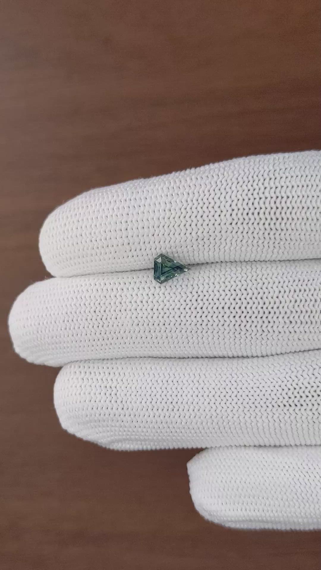 0.95 Ct. Bluish Green Sapphire from Ceylon (Sri Lanka) Size Video