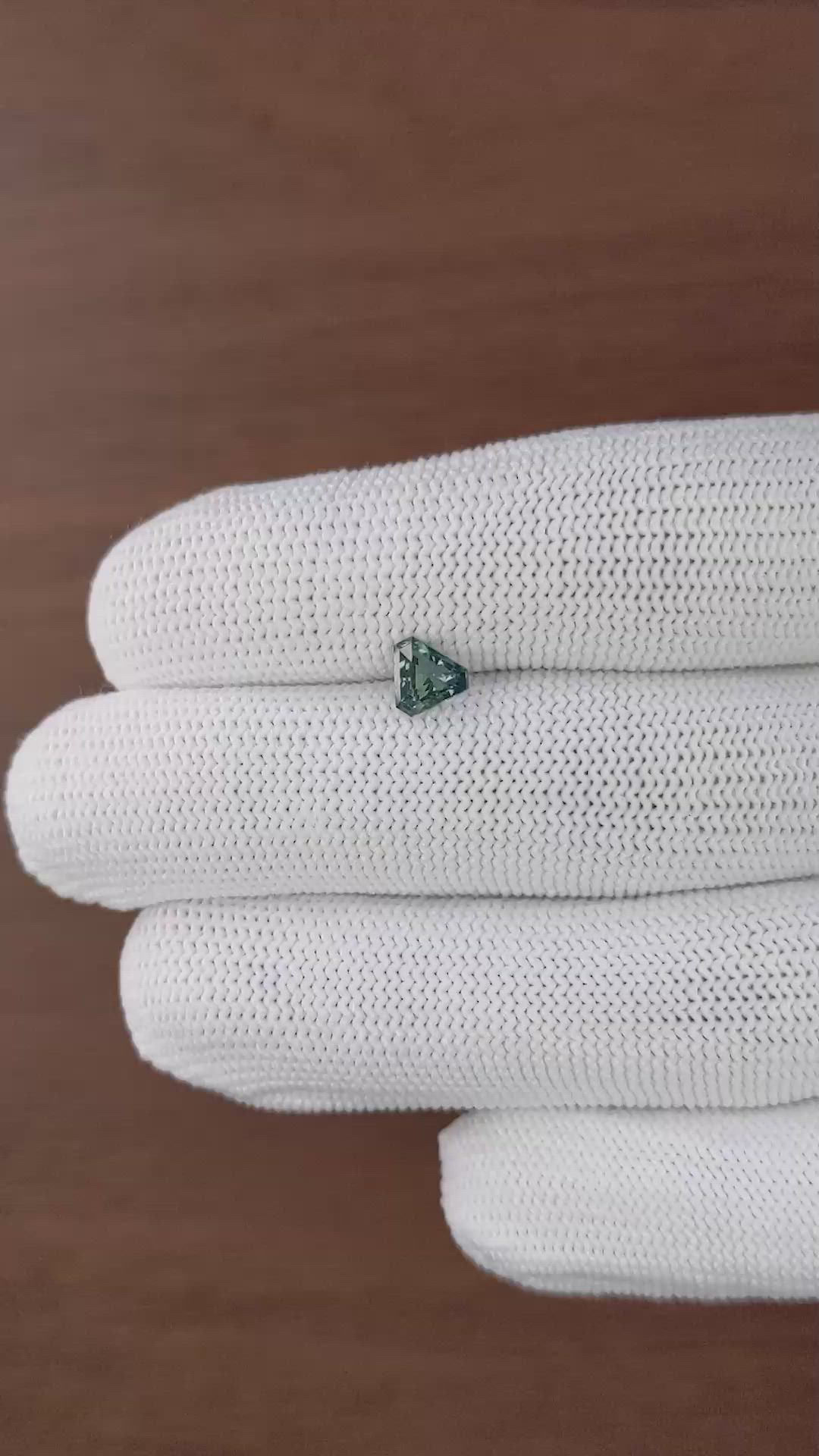 1.00 Ct. Bluish Green Sapphire from Ceylon (Sri Lanka) Size Video