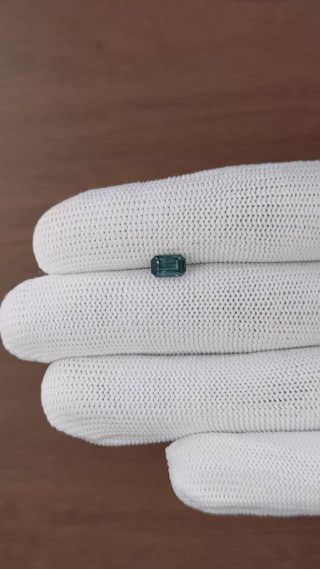 1.05 Ct. Bluish Green Sapphire from Ceylon (Sri Lanka) Size Video
