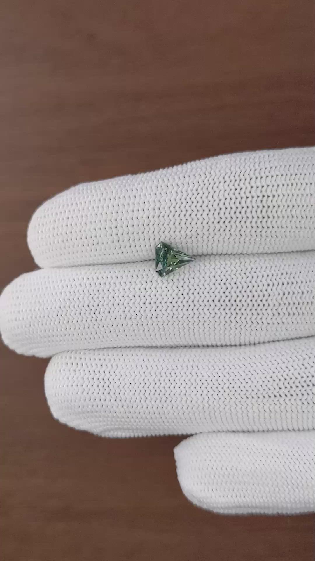 1.39 Ct. Bluish Green Sapphire from Ceylon (Sri Lanka) Size Video