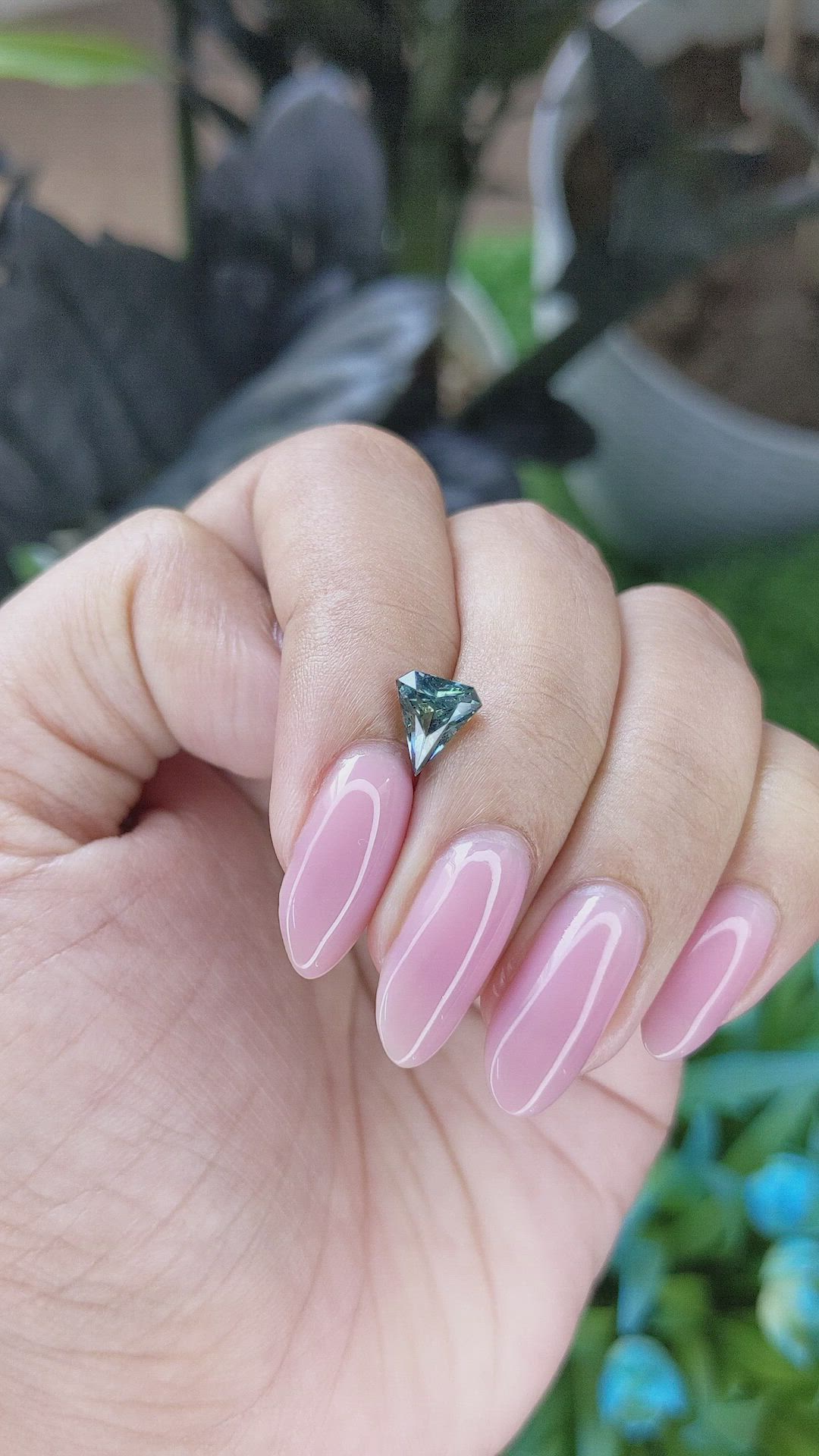 1.39 Ct. Bluish Green Sapphire from Ceylon (Sri Lanka) Size Video
