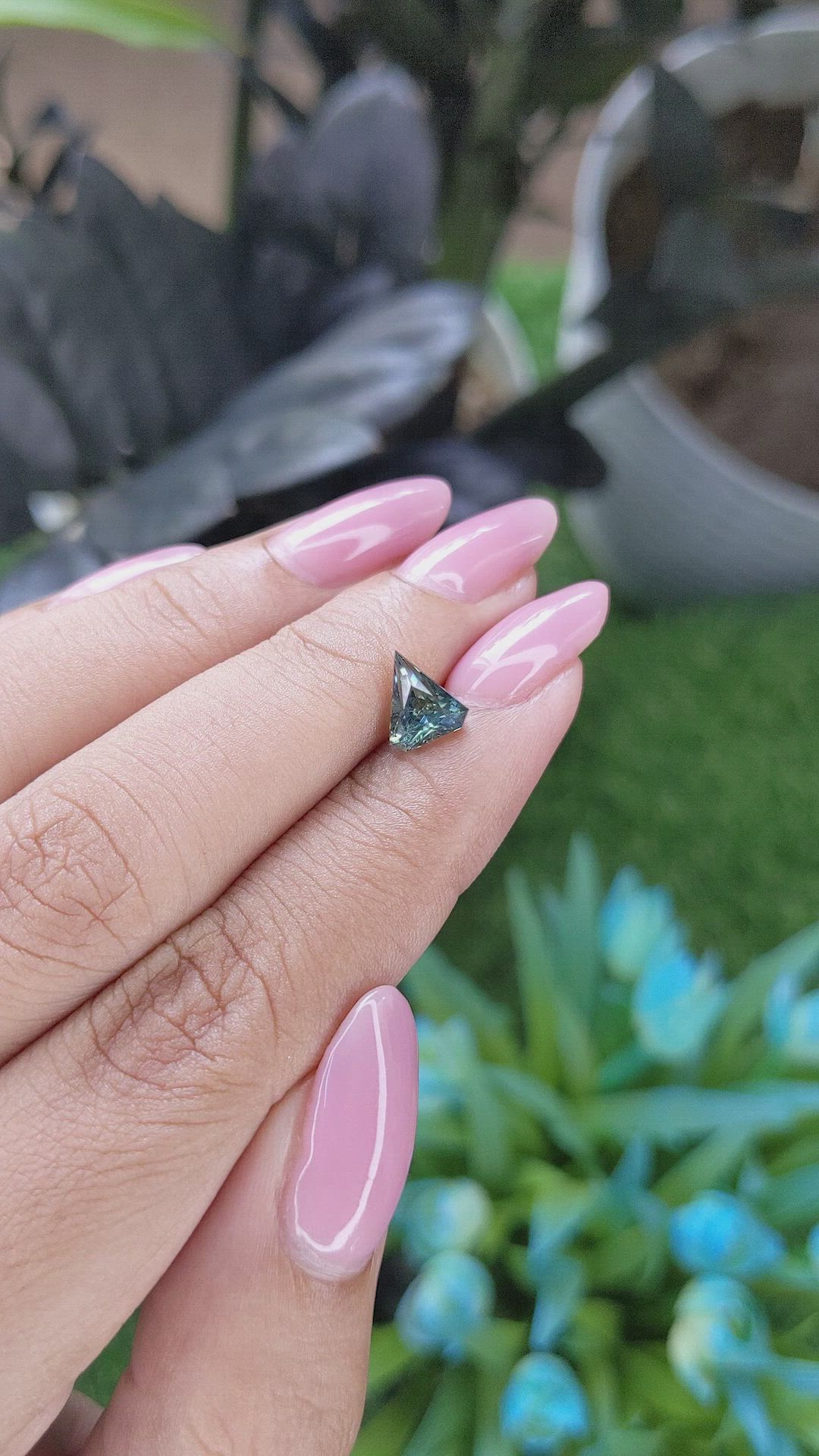 1.39 Ct. Bluish Green Sapphire from Ceylon (Sri Lanka) Size Video