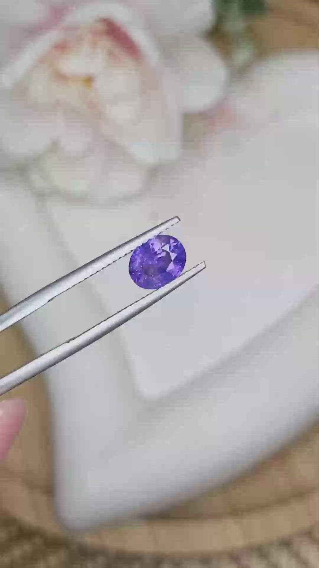 1.53 Ct. Purple Sapphire from Ceylon (Sri Lanka) Size Video