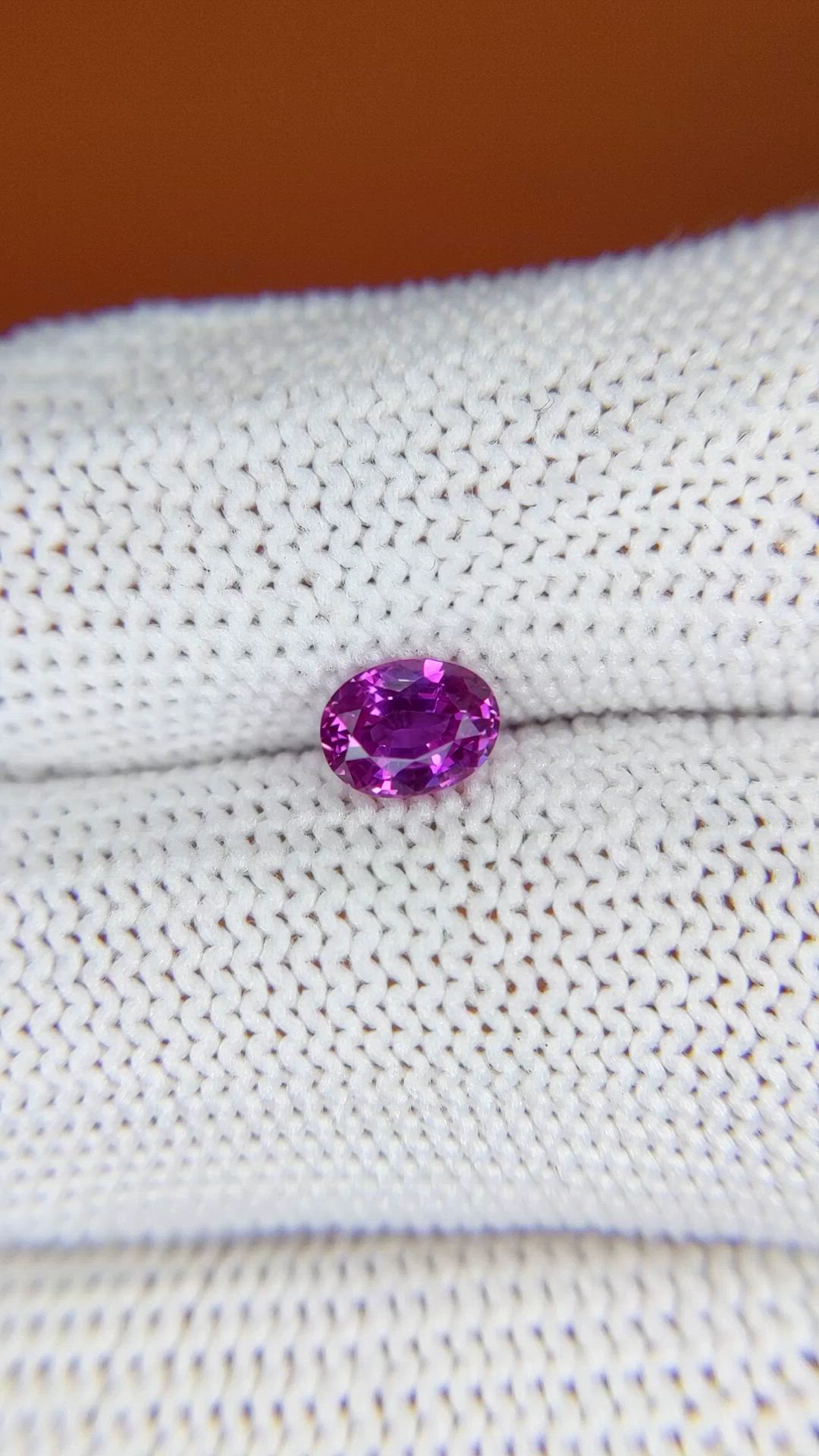 0.79 Ct. Pinkish Purple Sapphire from Ceylon (Sri Lanka) Size Video