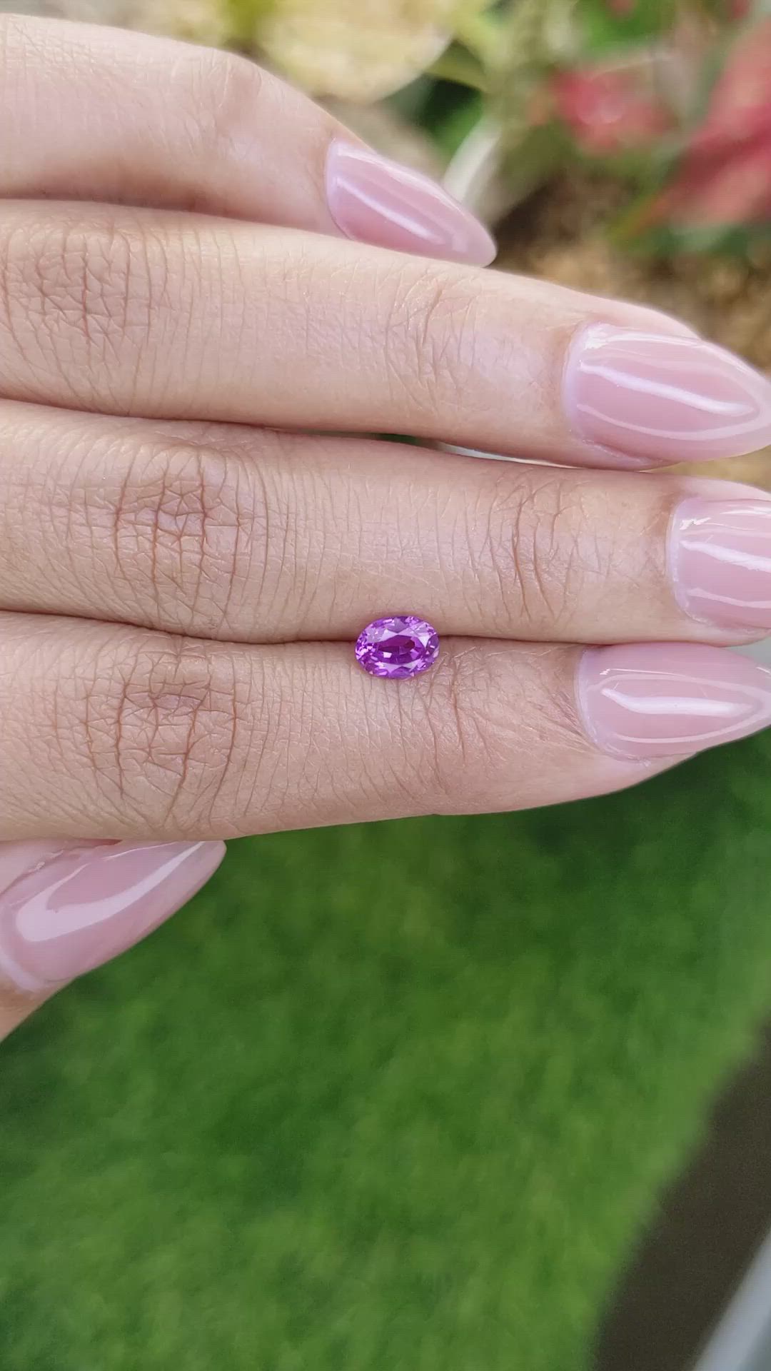 0.79 Ct. Pinkish Purple Sapphire from Ceylon (Sri Lanka) Size Video