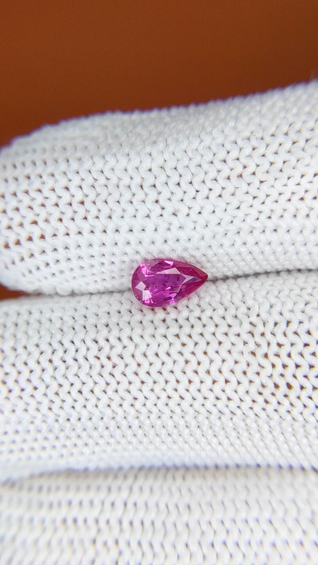 0.58 Ct. Purplish Pink Sapphire from Ceylon (Sri Lanka) Size Video