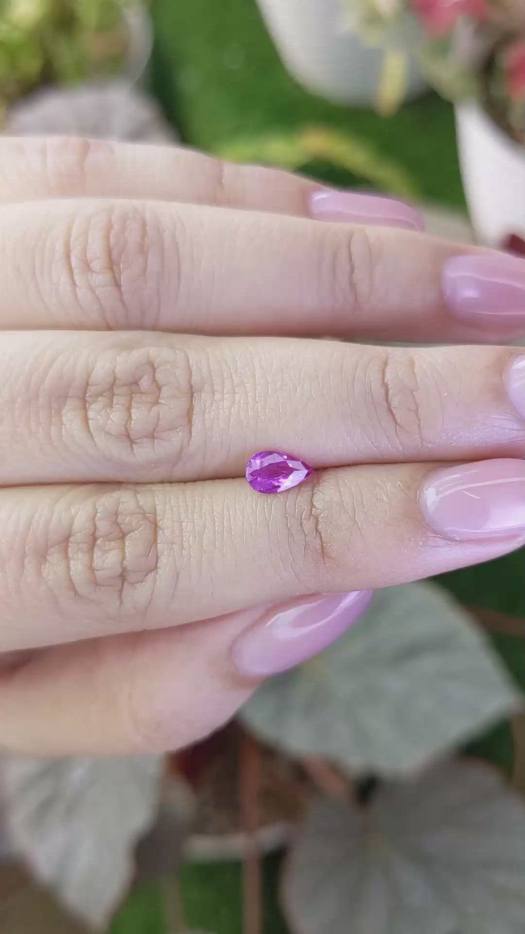 0.58 Ct. Purplish Pink Sapphire from Ceylon (Sri Lanka) Size Video
