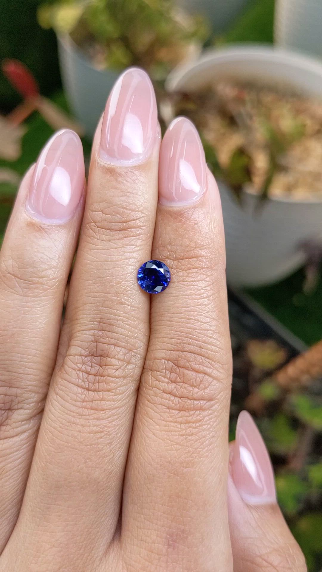 1.00 Ct. Blue Sapphire from Ceylon (Sri Lanka) Size Video