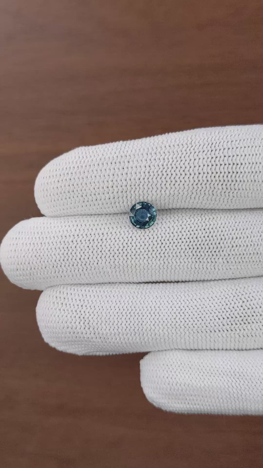 1.09 Ct. Greenish Blue Sapphire from Madagascar Size Video