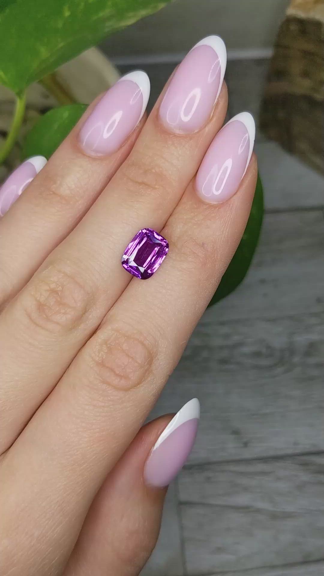 3.50 Ct. Pinkish Purple Sapphire from Madagascar Size Video